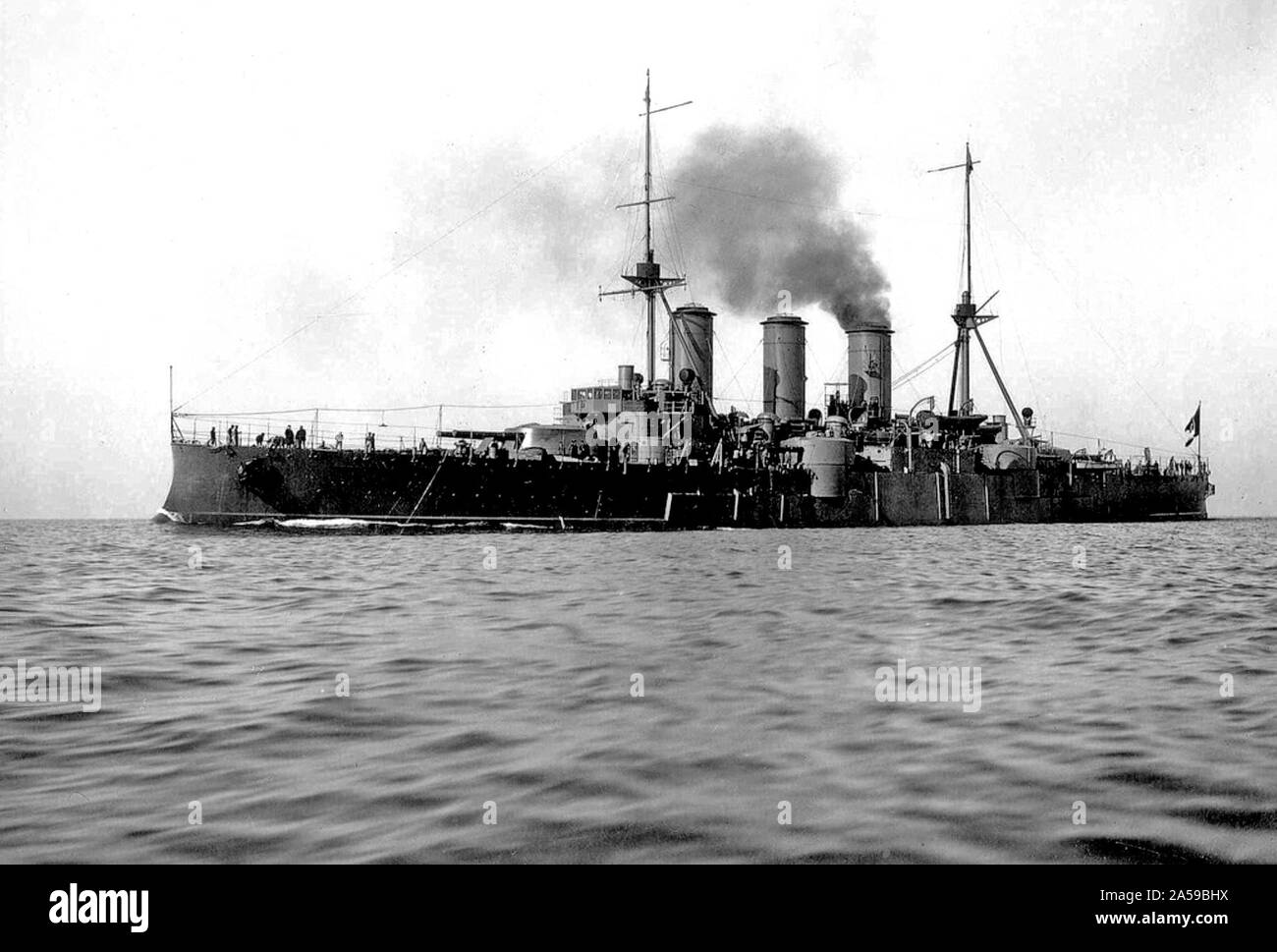 L'histoire de la Grèce - navire Averof en peinture gris foncé, c.1913 Banque D'Images