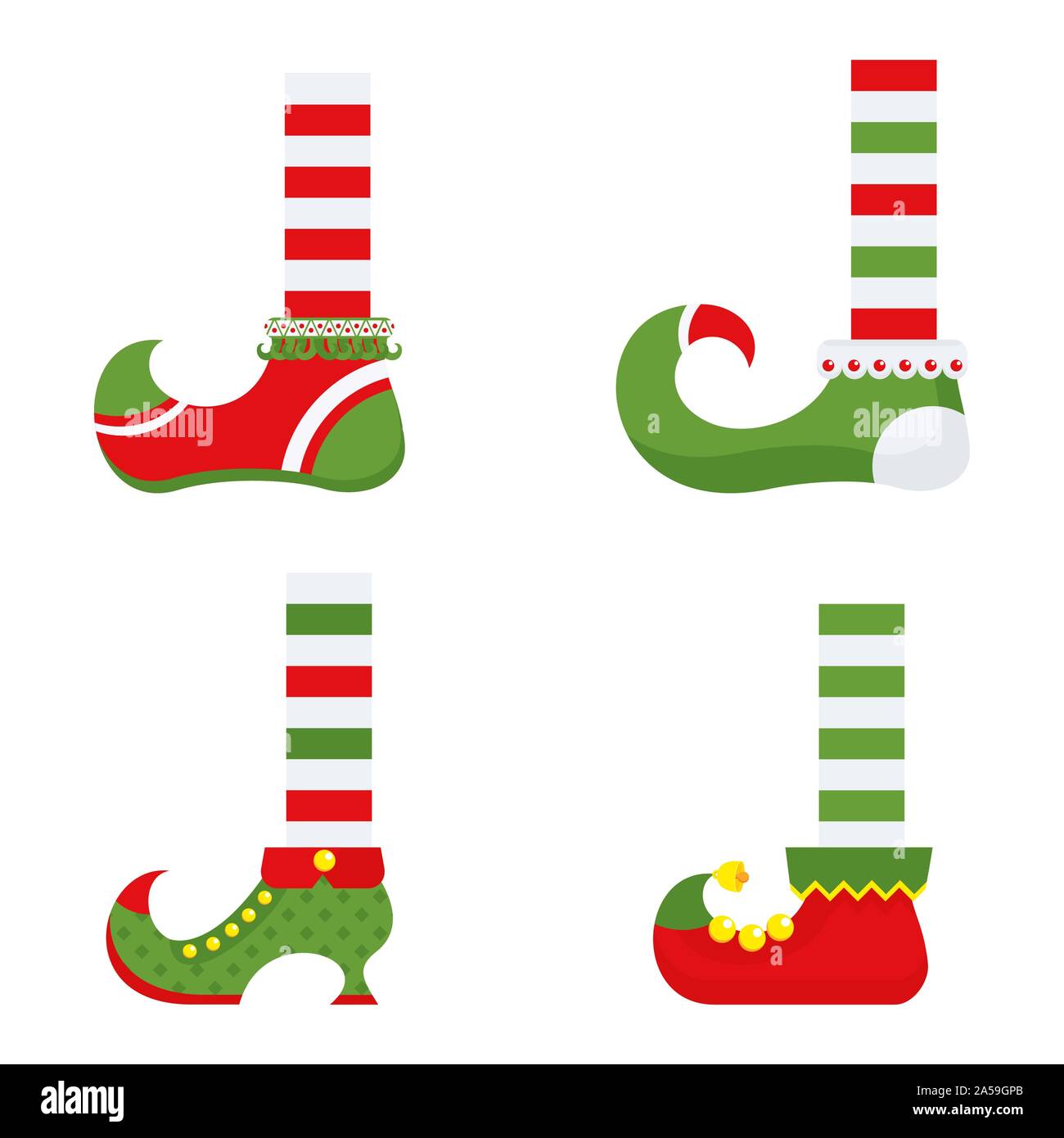 Santa little aides à l'époque médiévale a fait des chaussures. Illustration de Vecteur