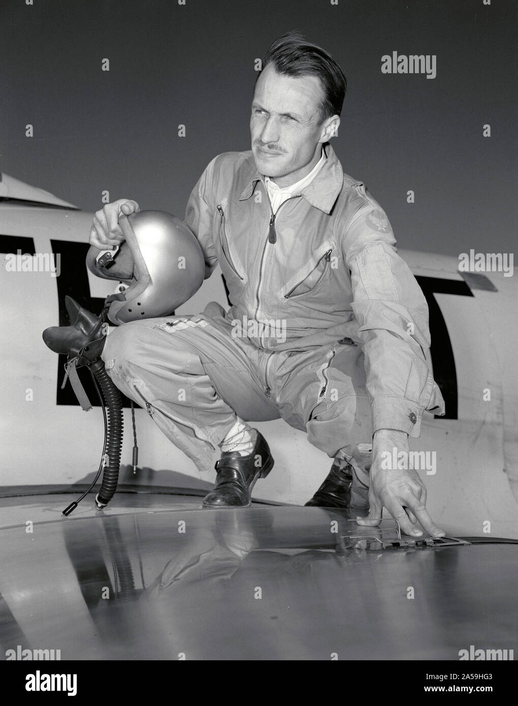 George E. Cooper ; Ames Test Pilot ca. 1949 Banque D'Images
