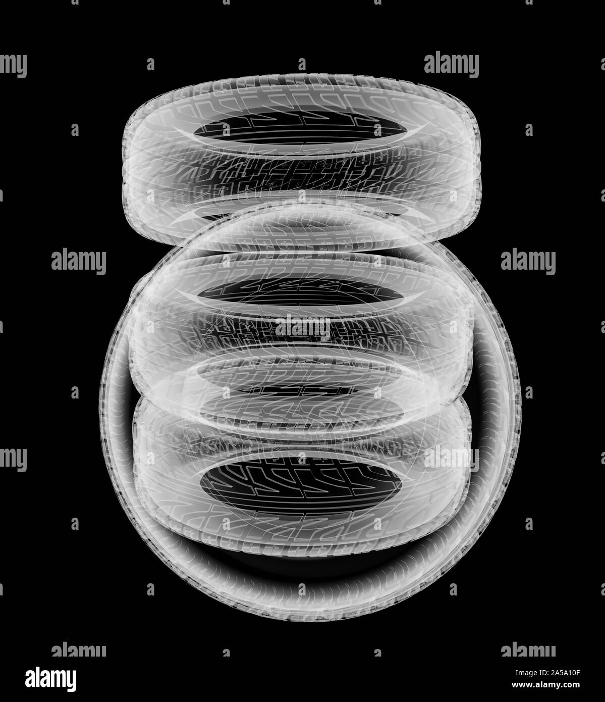 Les roues de voiture X-Ray style. Illustration 3D, 3d illustration Banque D'Images