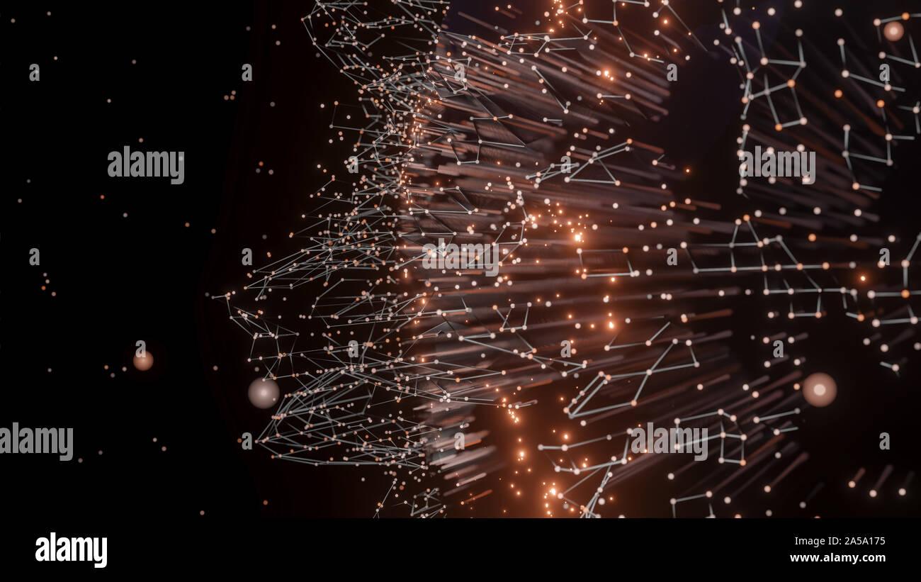 Lignes et points de connexion autour de Earth globe Banque D'Images