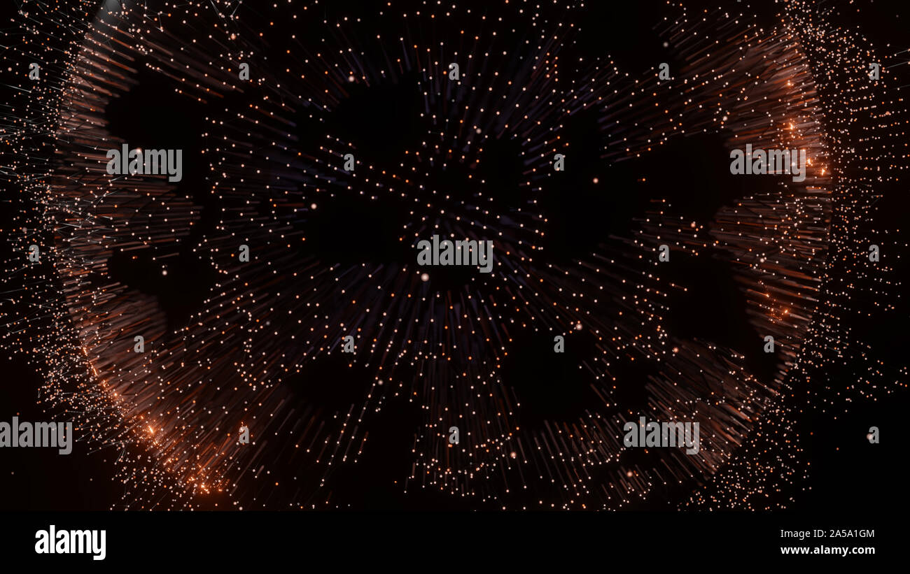 Lignes et points de connexion autour de Earth globe Banque D'Images