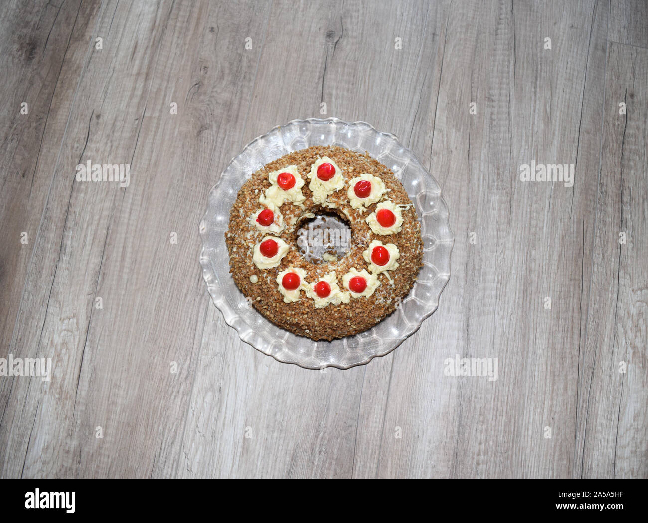 Frankfurter Kranz gâteau traditionnel allemand vue supérieure Banque D'Images