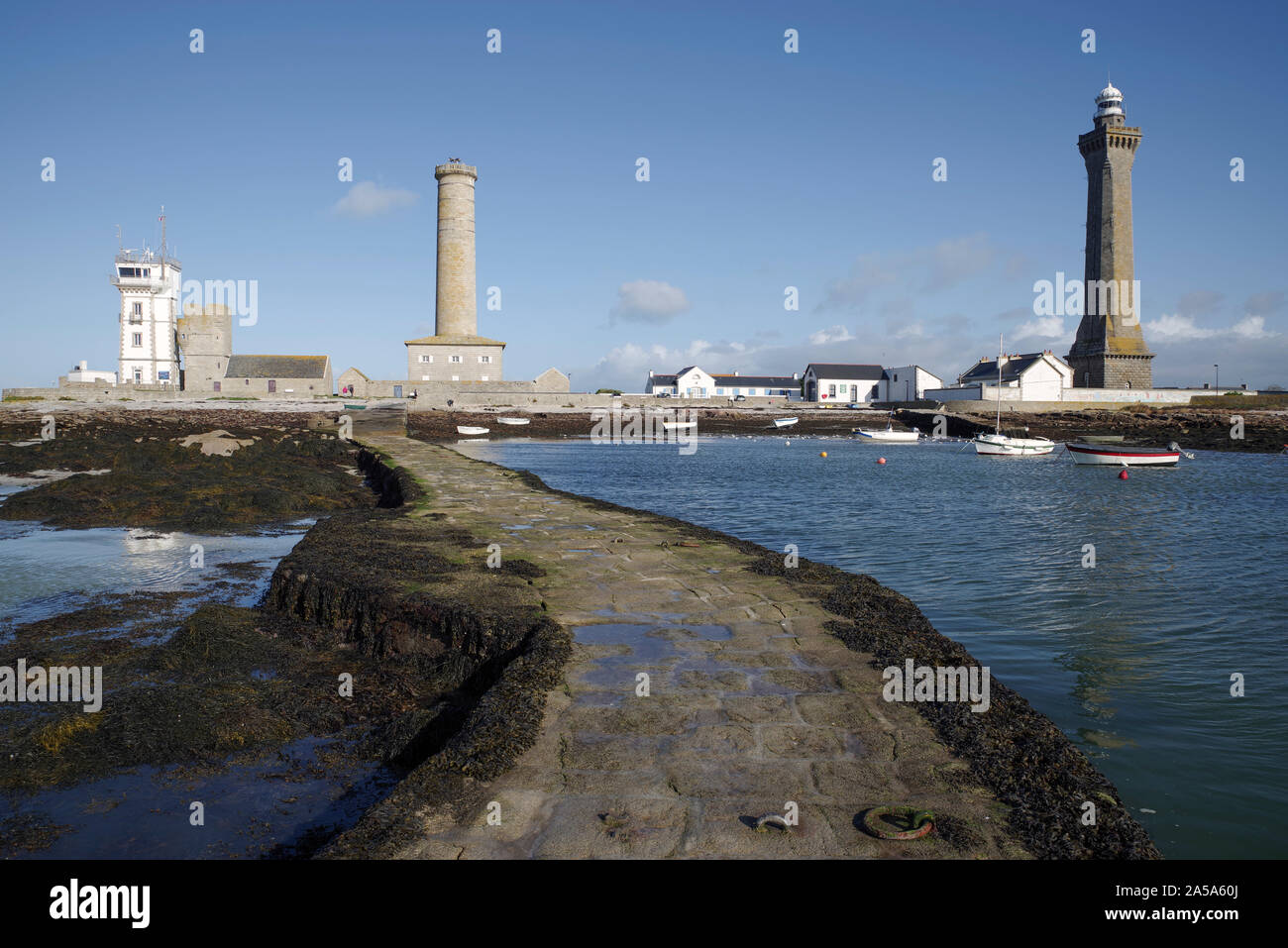 Les trois phares à Penmarc'h Bretagne Banque D'Images