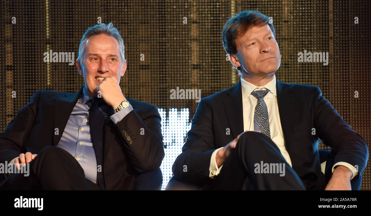 Ian Paisley et Richard Tice assister à la partie Brexit rassemblement à la reine Elizabeth II Centre, vaste sanctuaire dans Londres. Banque D'Images