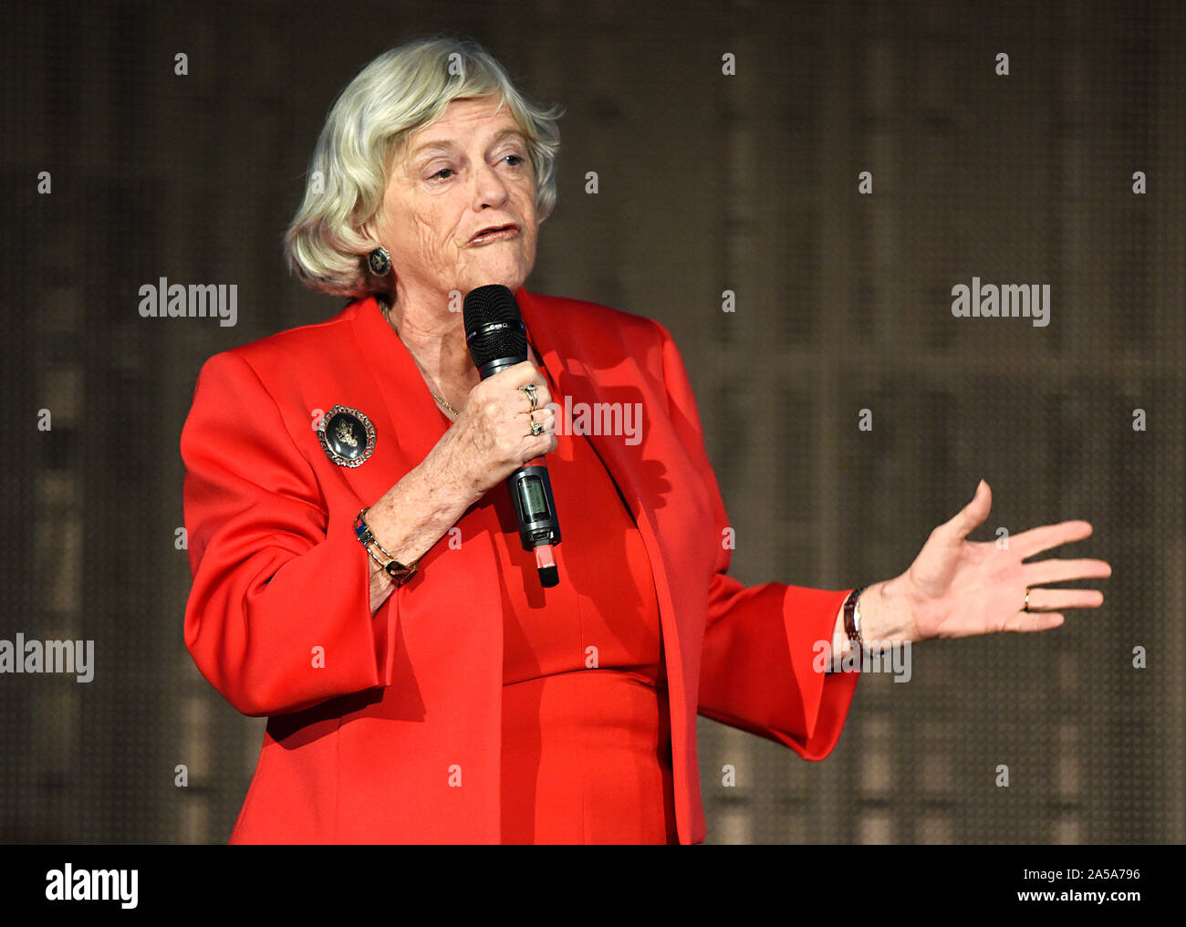 Au cours de l'Ann Widdecombe parle Brexit Partie rassemblement à la reine Elizabeth II Centre, vaste sanctuaire dans Londres. Banque D'Images