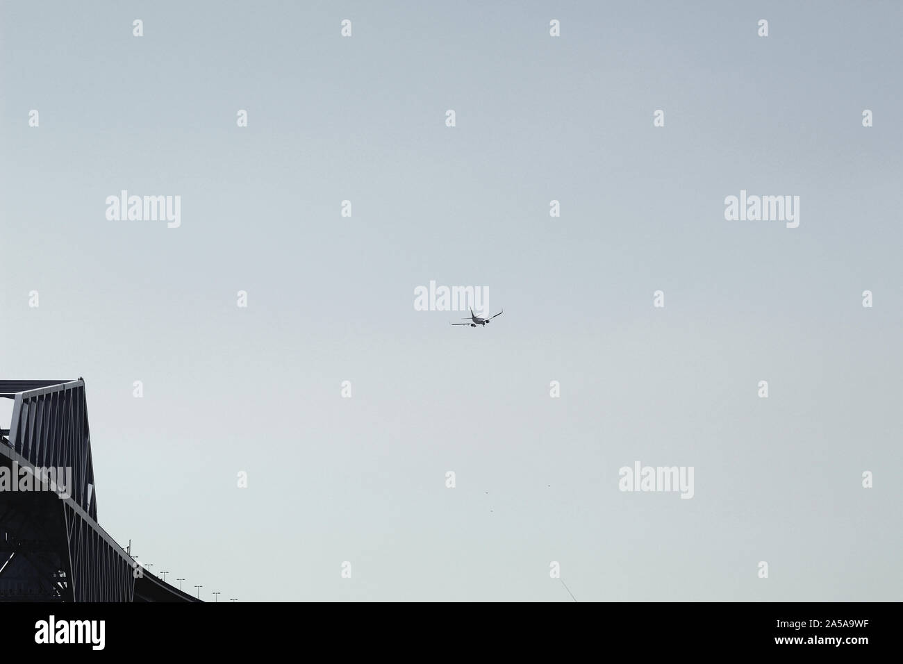 Tokyo Gate Bridge et jetliner Banque D'Images