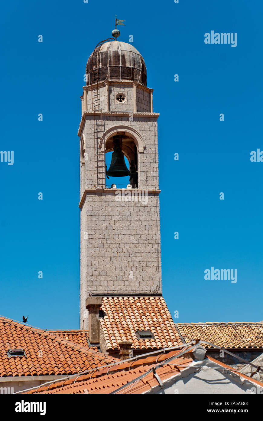 La Croatie, Dubrovniks Clock Tower, situé à l'extrémité de Stradun Banque D'Images