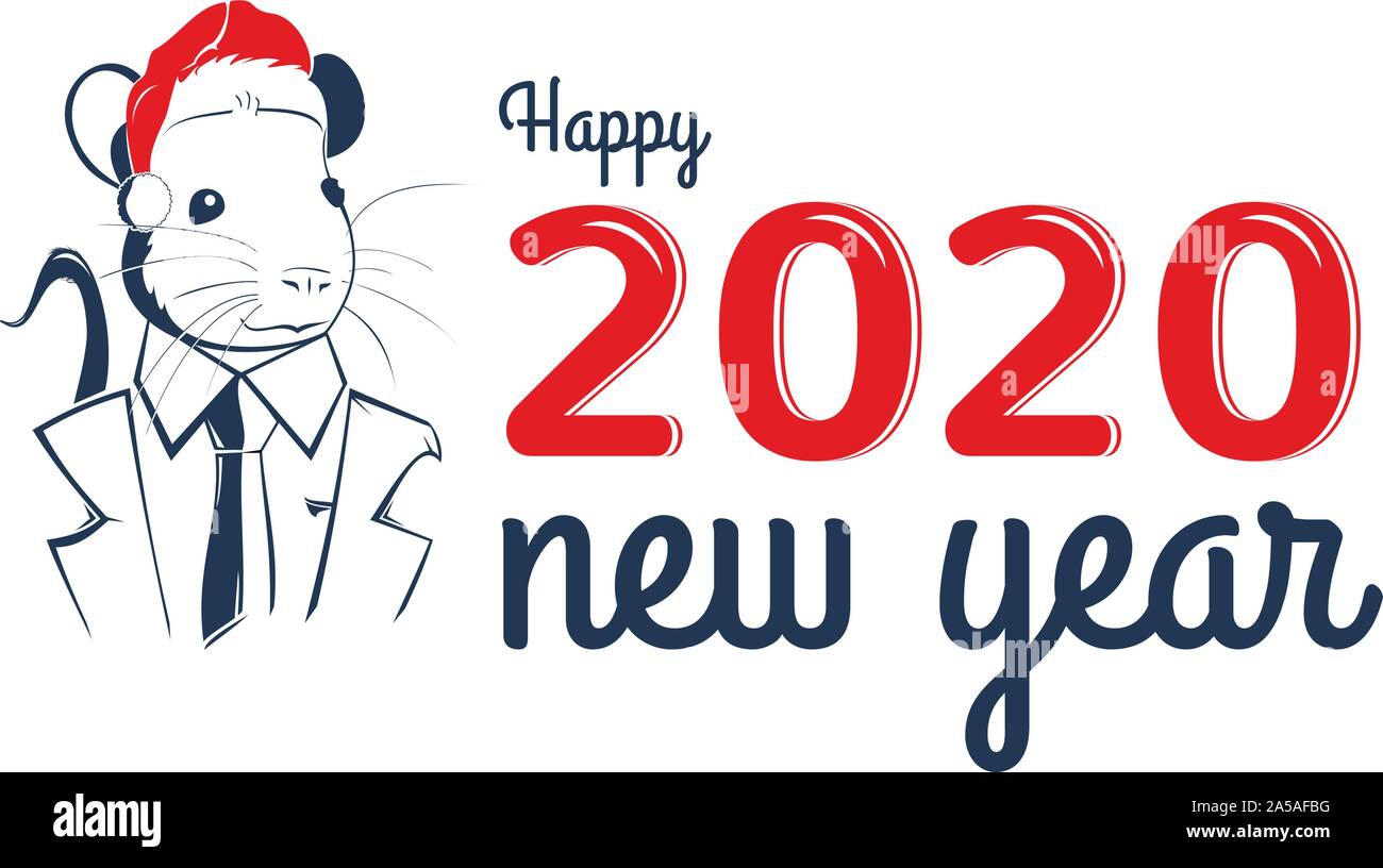 Signe Zodiaque De Rat Calendrier Chinois Nouvel an 2020 Modèle De