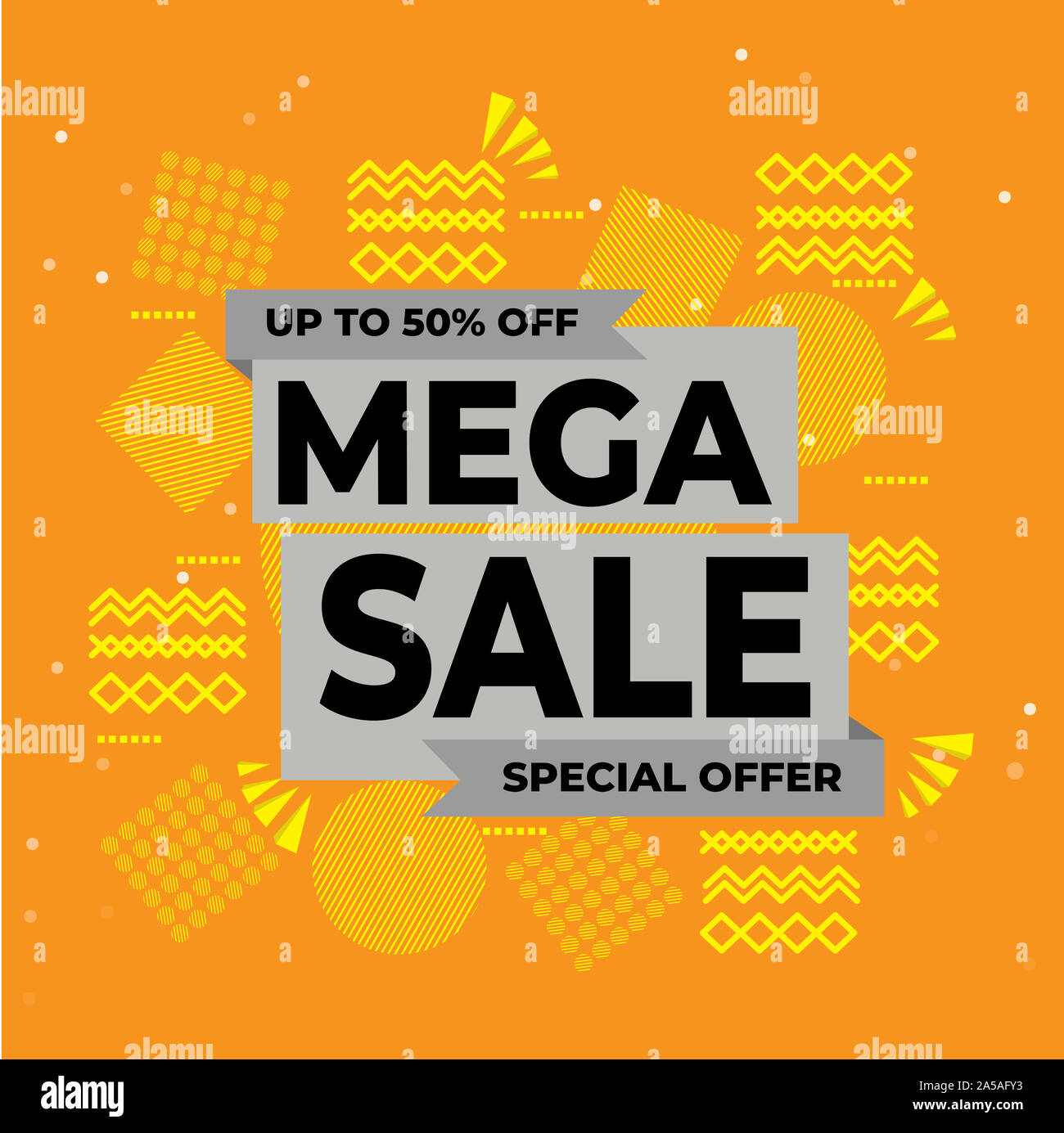 Modèle de page de vente, conception Web Vente mega Bannières Publicitaires illustration. Banque D'Images