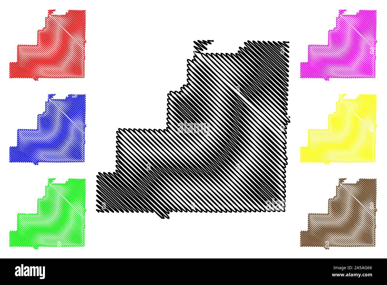 Le comté de Clay, Alabama (comtés de l'Alabama, États-Unis d'Amérique,USA, États-Unis, US) map vector illustration, scribble sketch carte d'argile Illustration de Vecteur