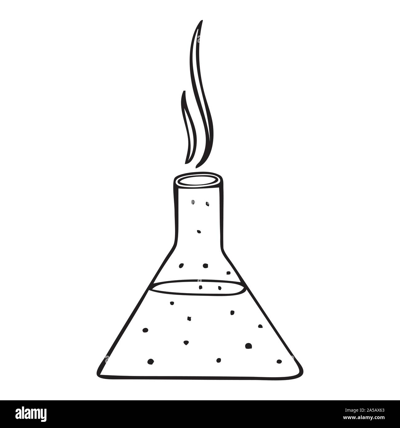 Flacon de laboratoire noir et blanc vecteur icône Illustration de Vecteur