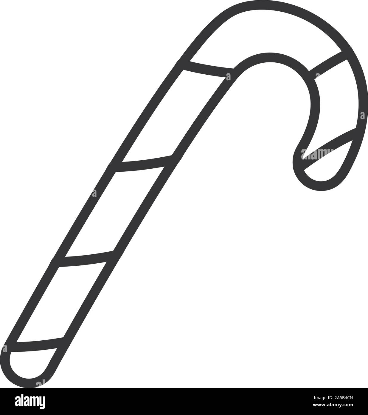 Canne de Noël à rayures noir et blanc style doodle. Illustration à la main pour les fiches d'inscription, les textiles, les coloriages, les cadeaux Illustration de Vecteur