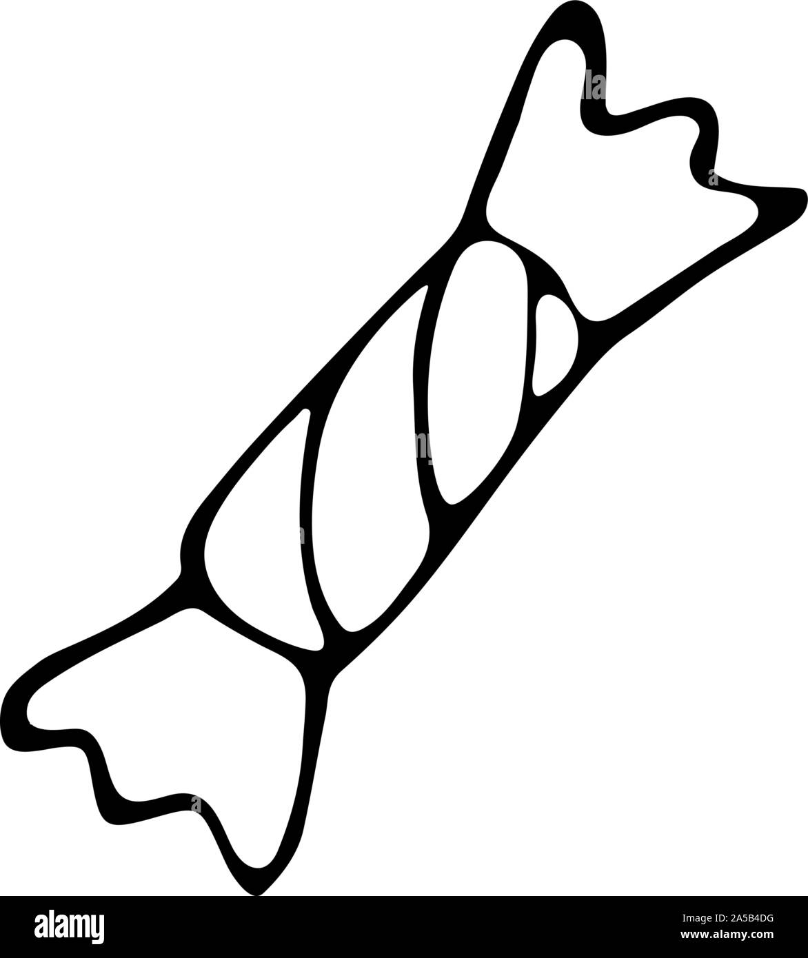Candy en noir et blanc style doodle. Illustrations faites à la main Illustration de Vecteur