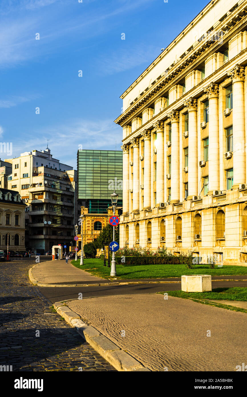 Le ministère de l'Intérieur, l'immeuble d'où Nicolae Ceausescu a essayé de faire son dernier discours à Bucarest, Roumanie, 2019 Banque D'Images