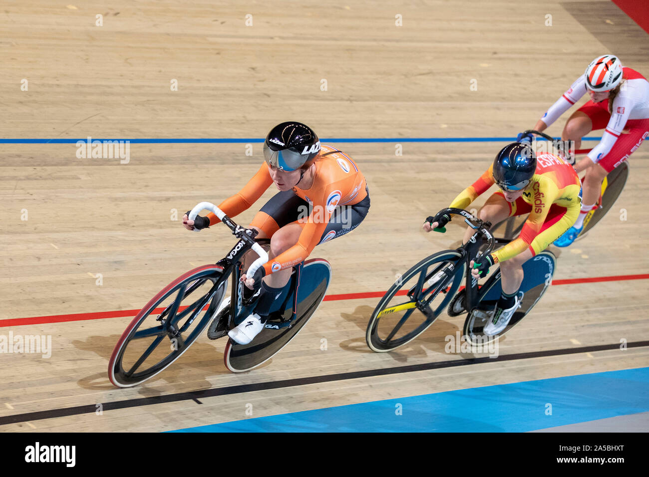 Apeldoorn, Pays-Bas. 19 Oct, 2019. APELDOORN, 19-10-2019, allsports Omnisport, Apeldoorn, Amy Pieters le duriung le cyclisme sur piste Championnats Européens, Ek Baanwielrennen. Credit : Pro Shots/Alamy Live News Banque D'Images