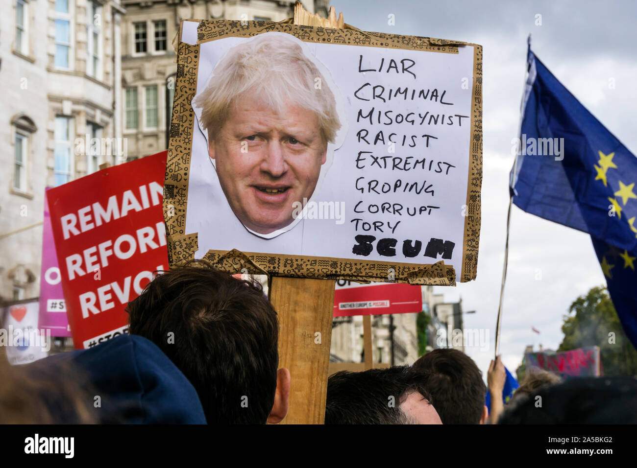 19 Oct 2019. UK. Vote du peuple dans le centre de Londres Mars pour coïncider avec le samedi séance du Parlement de voter sur Boris Johnson's Brexit traiter. Images-News urbain : Crédit/Alamy. Banque D'Images