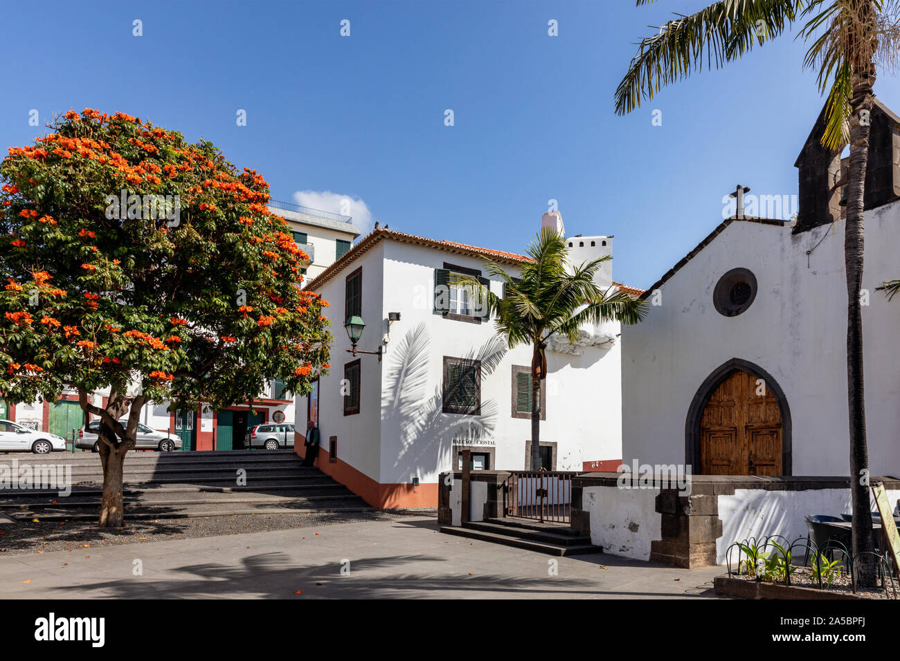 La Capela do Corpo Santo ou Chapelle de Corpo Santo est une chapelle du xve siècle à la fin de l'ancien village de Funchal, Madeira, Portugal Banque D'Images