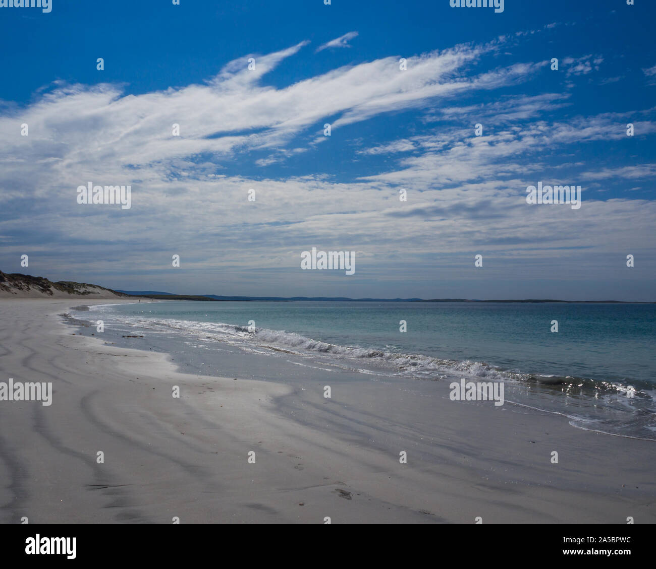 Amazing beach sur berneray dans les Hébrides extérieures, qui a été pris pour la Thaïlande beach par office du tourisme thaïlandais blue sky miles de sable uk Banque D'Images