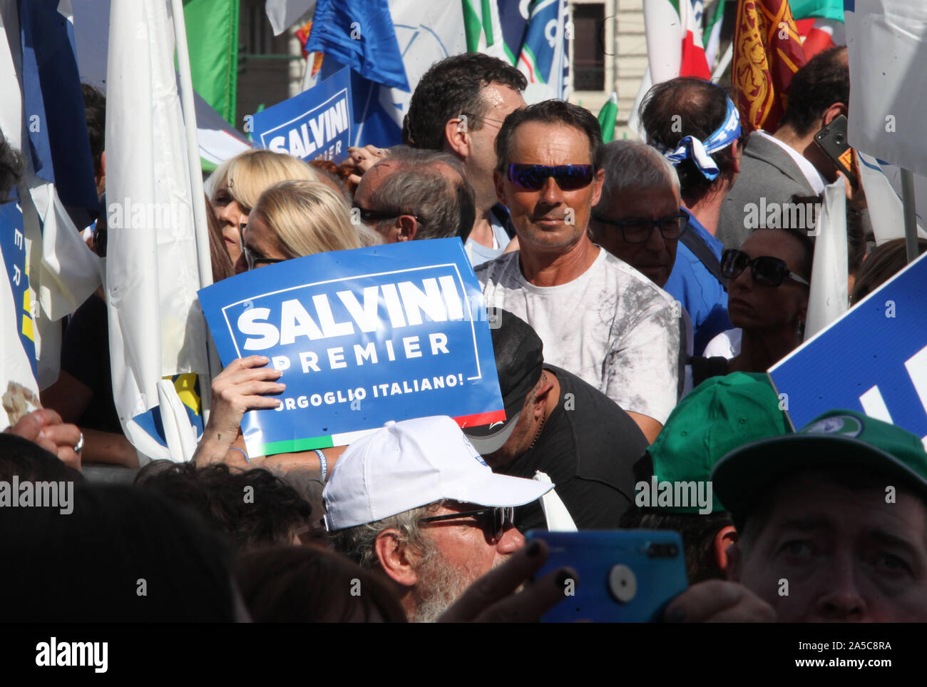 Rome, Italie. 20 Oct, 2019. Rome, 'Pride' League manifestation contre le conte illustré : gouvernement : Crédit Photo Agency indépendante/Alamy Live News Banque D'Images