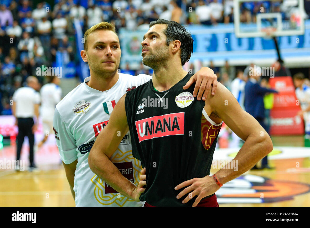 Stefano TONUT de Umana Venezia Reyer et Bruno CERELLA de Umana Venezia Reyer au cours de Longhi Panier Trévise vs Umana Venezia Reyer, Treviso, Italie Banque D'Images