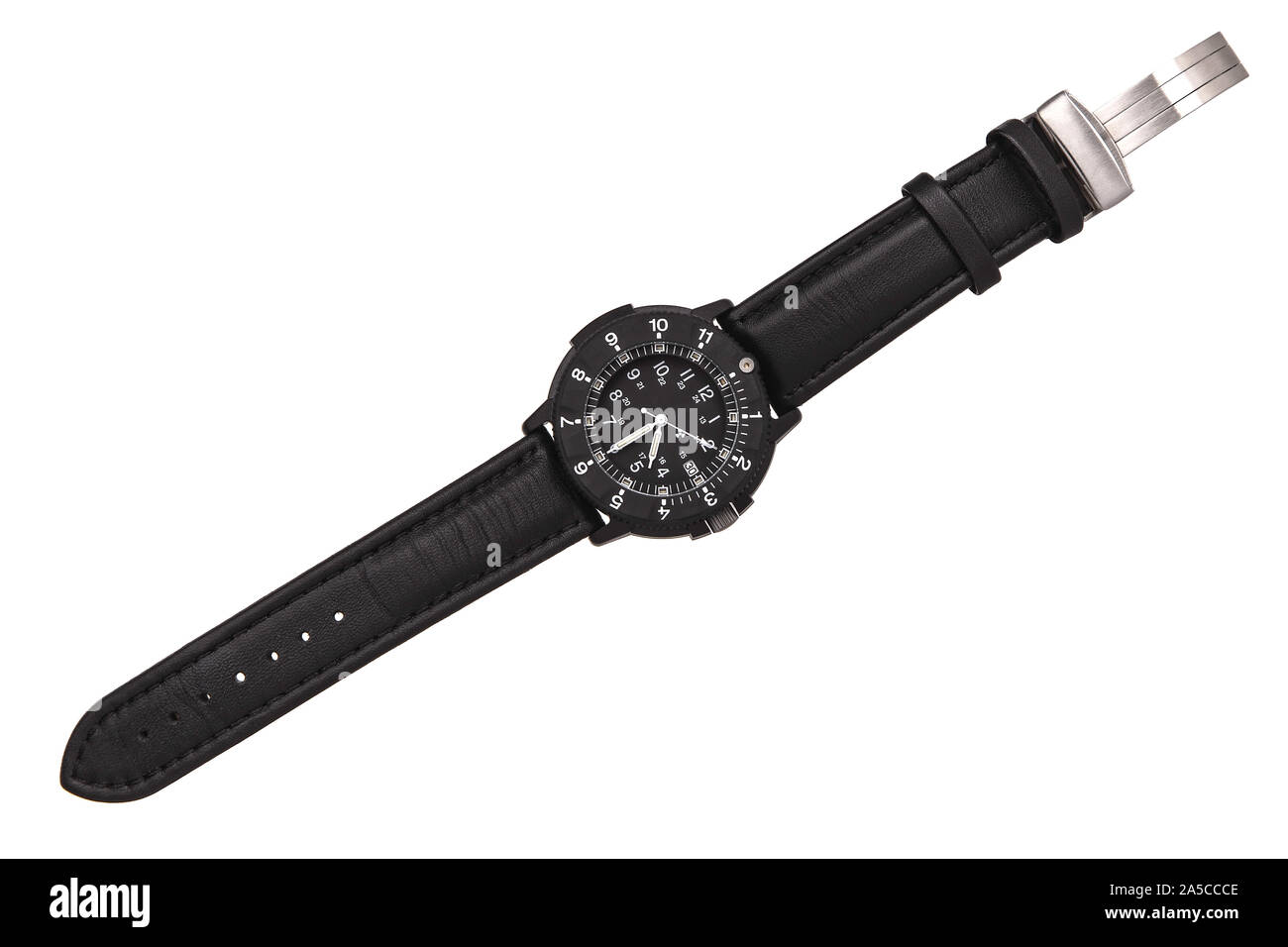 Montre-bracelet d'isoler sur un fond blanc. Montre-bracelet de sport avec un bracelet en nylon. Montres pour les plongeurs. Banque D'Images