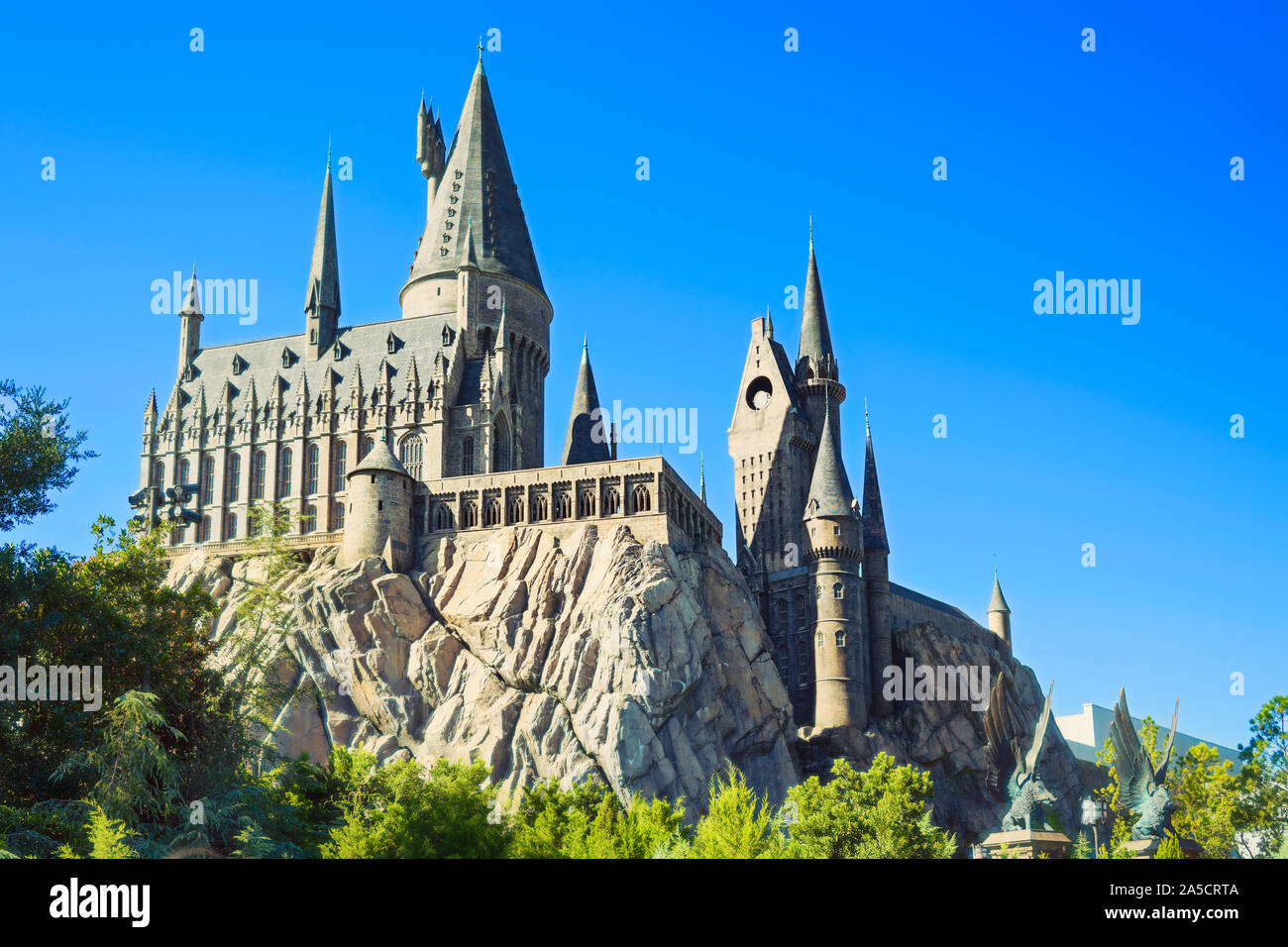 Le Château de Poudlard, Universal Studios Orlando, Wizarding World of Harry Potter, Islands of Adventure, Universal Poudlard, Florida, USA Banque D'Images