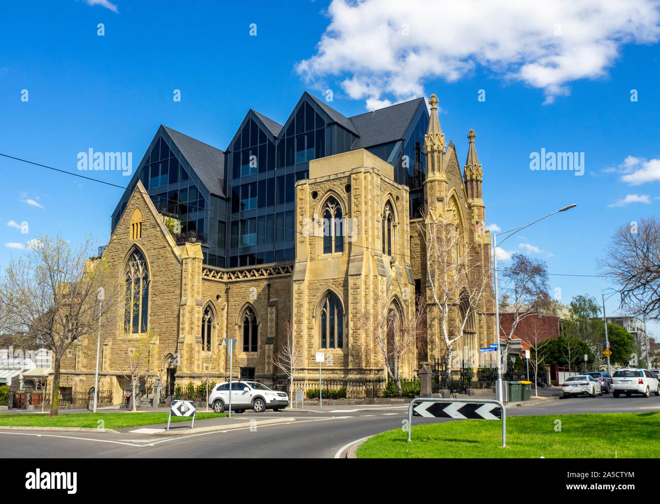 Cairns Memorial Church à East Melbourne réaménagés comme Melbourne Australie Victoria appartements résidentiels. Banque D'Images