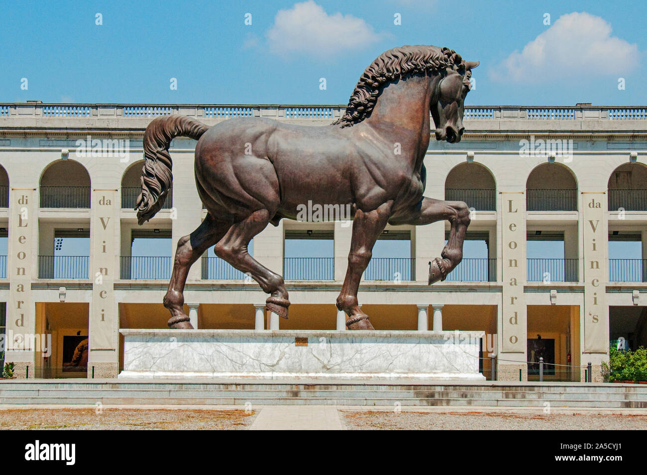 Leonardo da Vinci's Horse (Gran Cavallo) qui a été commandée en 1482 par le duc de Milan Ludovico il Moro. Banque D'Images