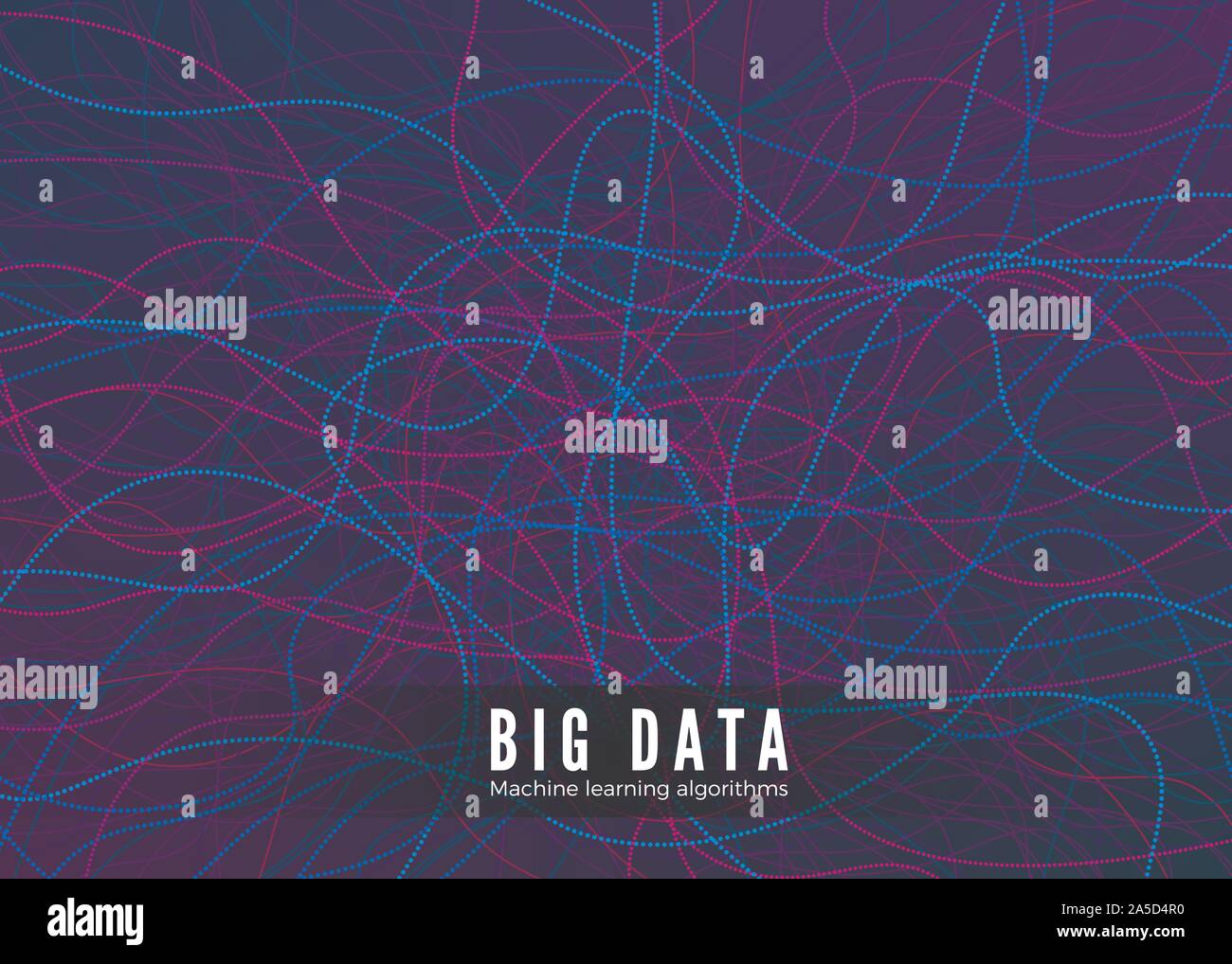 Big La visualisation de données. L'algorithme d'apprentissage automatique et de concept. Résumé Arrière-plan technique. La composition de la musique des vagues. Vector Illustration de Vecteur