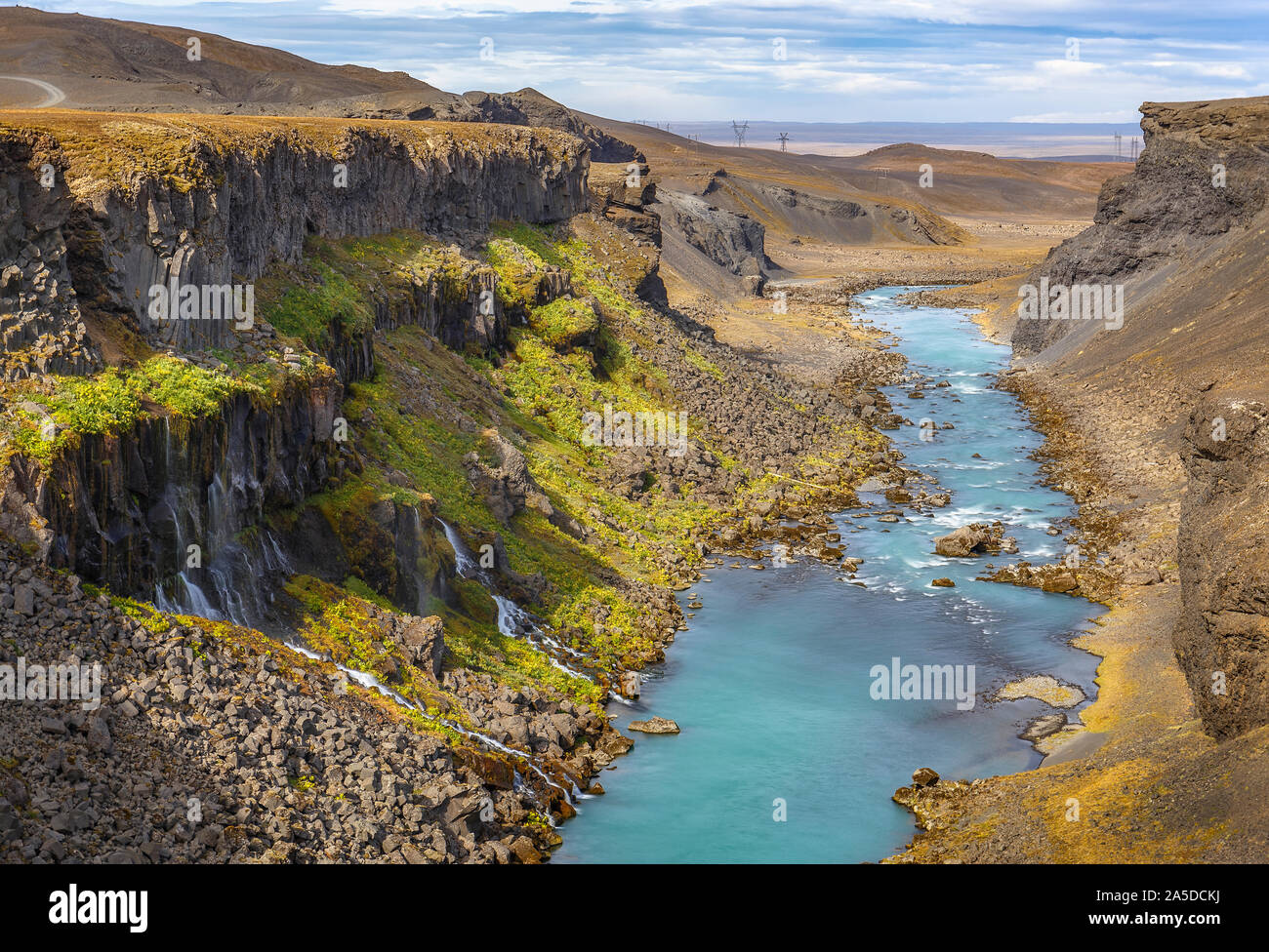 Sigoldugljufur, un Canyon avec des cascades en Islande Banque D'Images