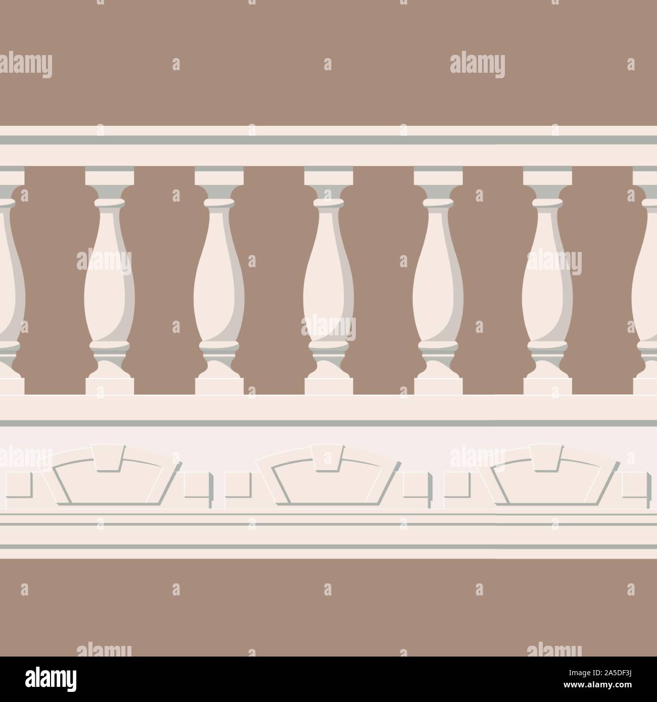 Modèle d'une balustrade. L'enceinte du balcon ou véranda. Une partie de l'ordre architectural. Vector EPS10 Illustration de Vecteur