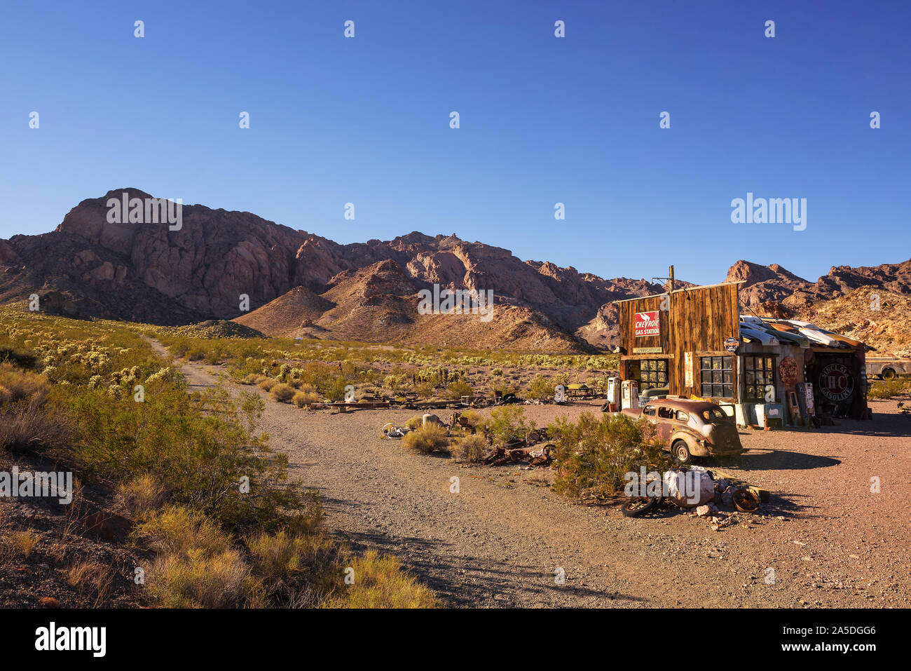 Nelson Ghost Town situé dans le canyon d'El Dorado près de Las Vegas, Nevada Banque D'Images