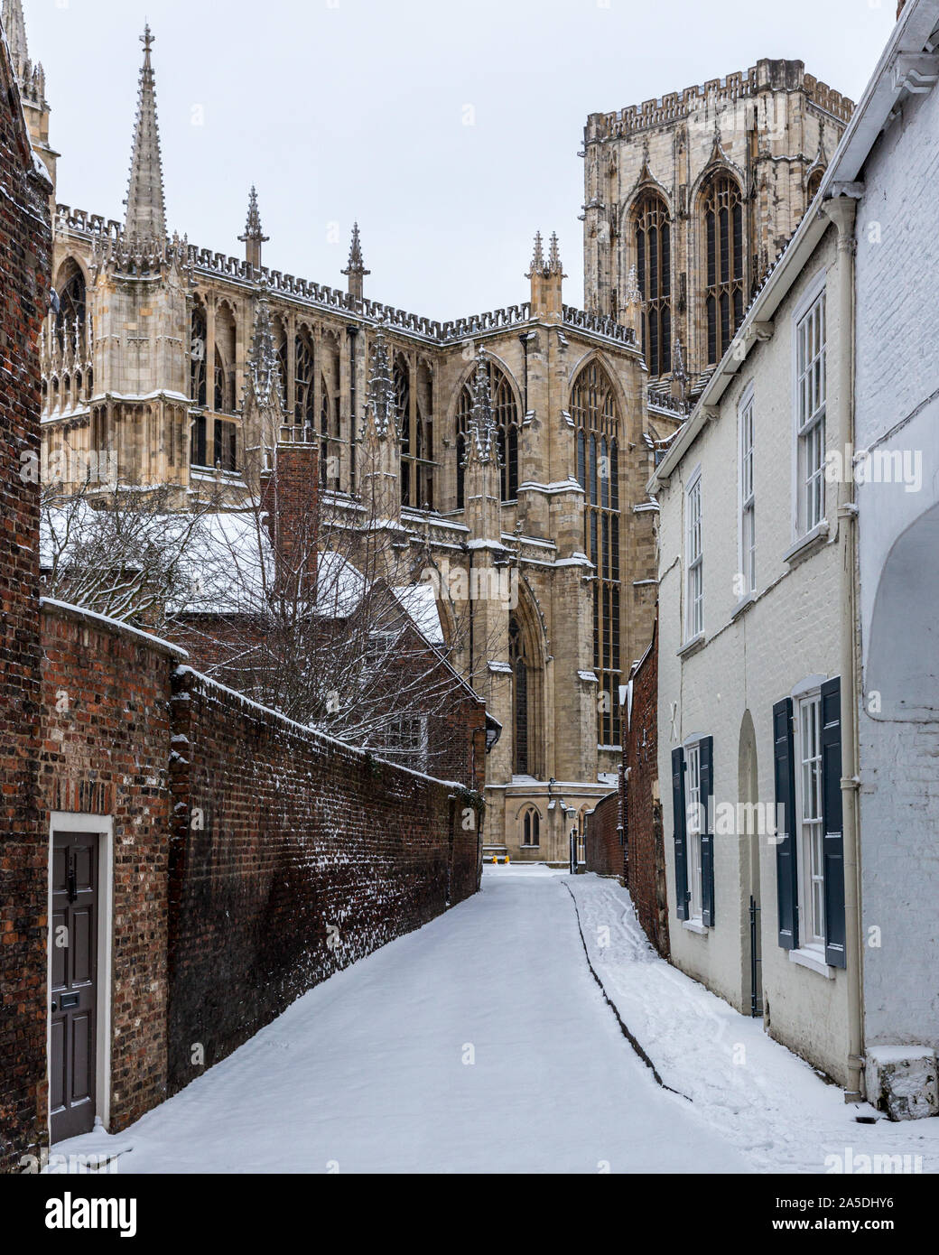 La cathédrale de York dans la neige Banque D'Images