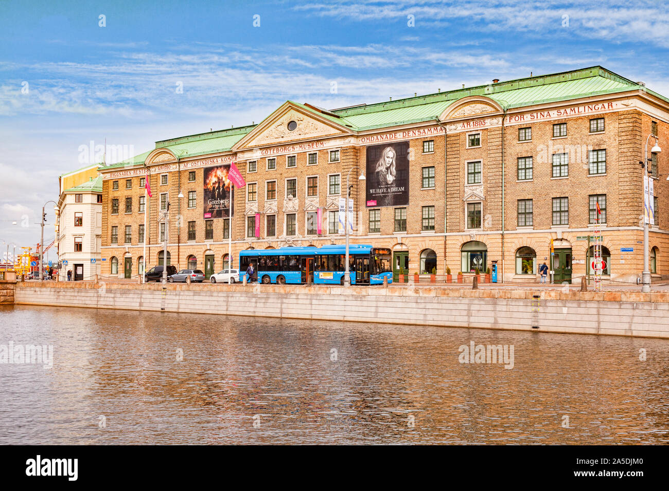 14 Septembre 2018 : Göteborg, Suède - Le Musée de la ville de Göteborg, à côté du canal, le port de Stora ia un musée d'histoire culturelle suédoise, à partir de la carte tim Banque D'Images