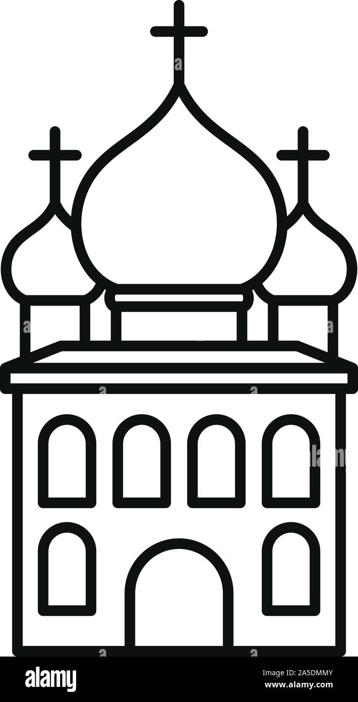 L'icône de l'église orthodoxe. Église orthodoxe icône Contour vectoriel pour le web design isolé sur fond blanc Illustration de Vecteur