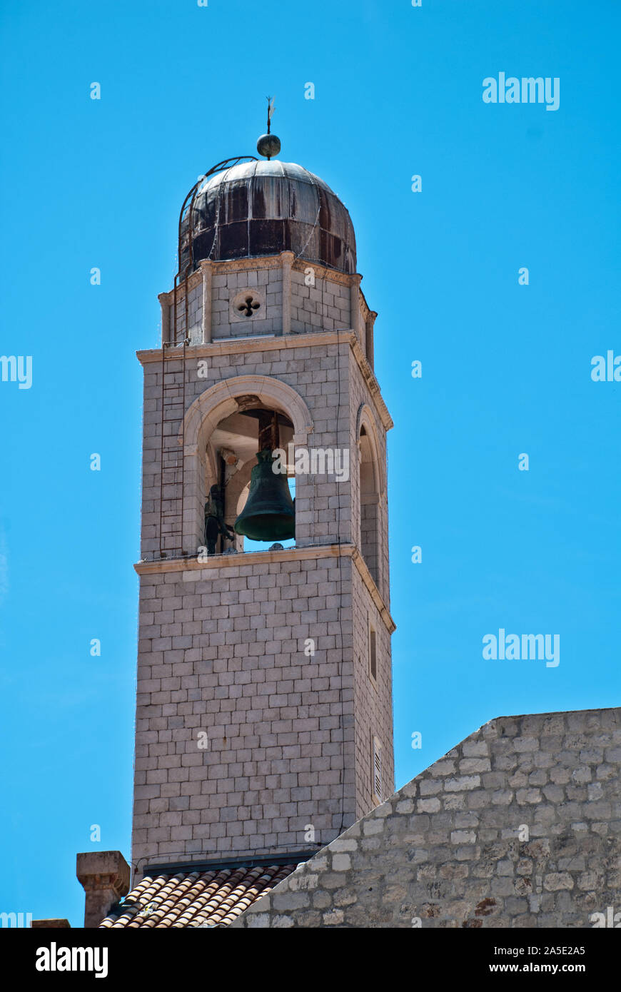 La Croatie, Dubrovniks Clock Tower, situé à l'extrémité de Stradun Banque D'Images