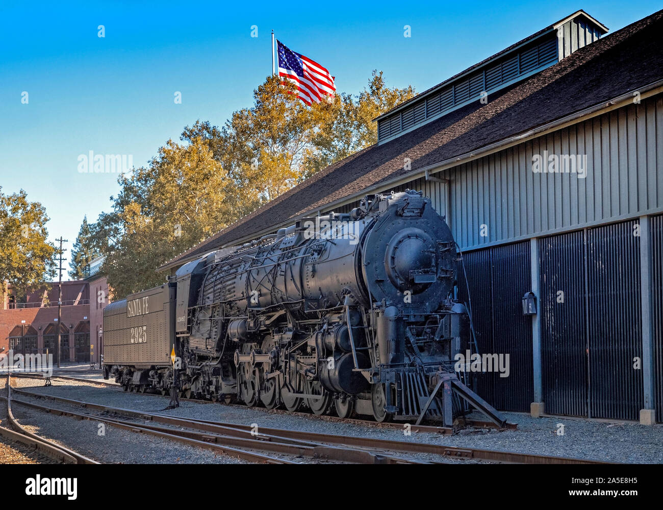 Santa Fe de la locomotive à vapeur Banque D'Images