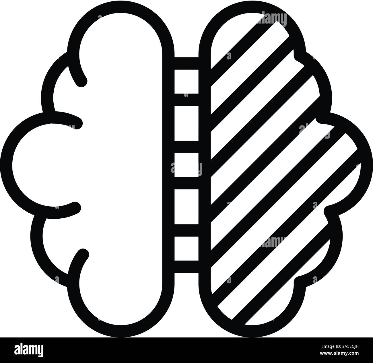 Cerveau bipolaire, l'icône de style contour Illustration de Vecteur