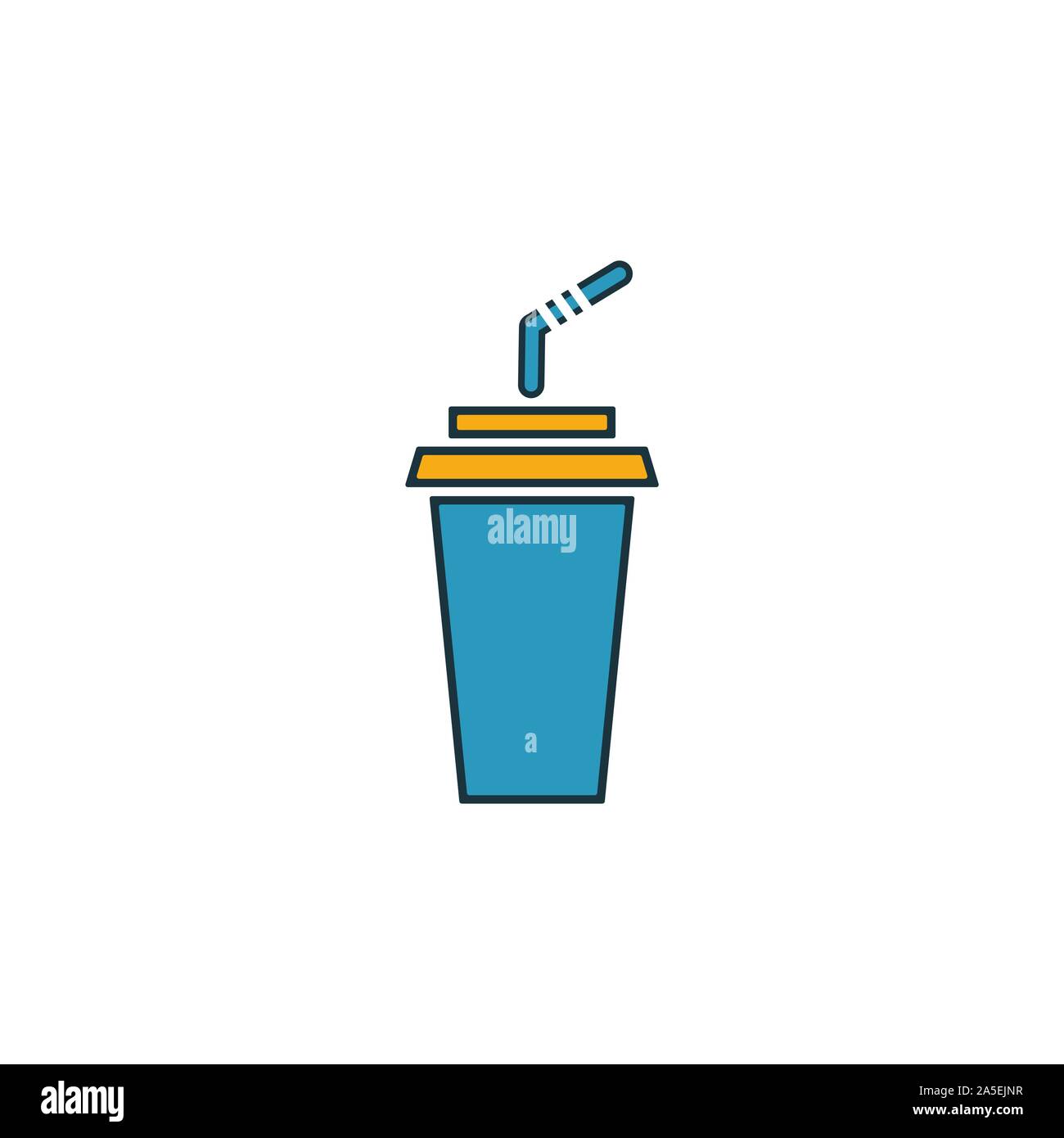 Boire avec une paille icon set. Quatre éléments dans diférents styles à partir d'icônes de fast-food collection. Creative boire avec une paille, contours remplis d'icônes Illustration de Vecteur