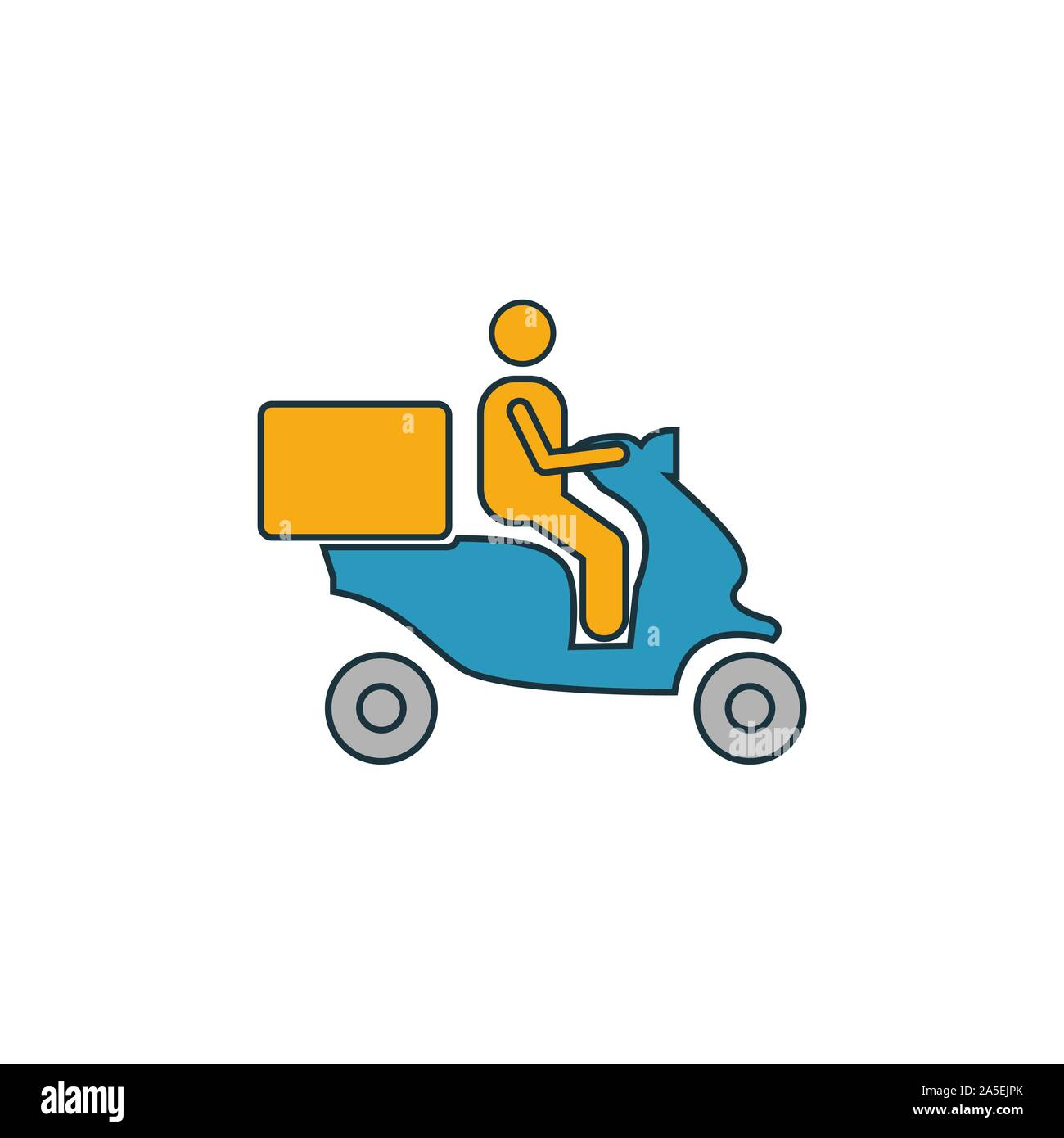 Livraison de nourriture de cyclomoteurs icon set. Quatre éléments dans diférents styles à partir d'icônes de fast-food collection. Livraison de plats créatifs du cyclomoteur, contours remplis d'icônes Illustration de Vecteur