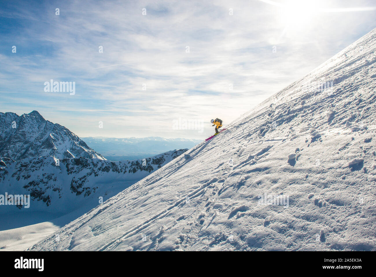 Skitoure dans les montagnes Tatra - Pologne Banque D'Images