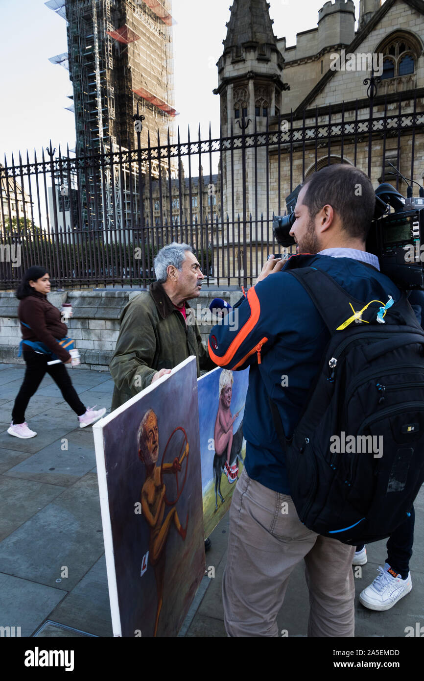 Westminster, Londres 19 octobre 2019. Peuples autochtones partisans vote la demande de confirmation de mars un référendum sur l'UK a décidé de quitter l'UE Banque D'Images