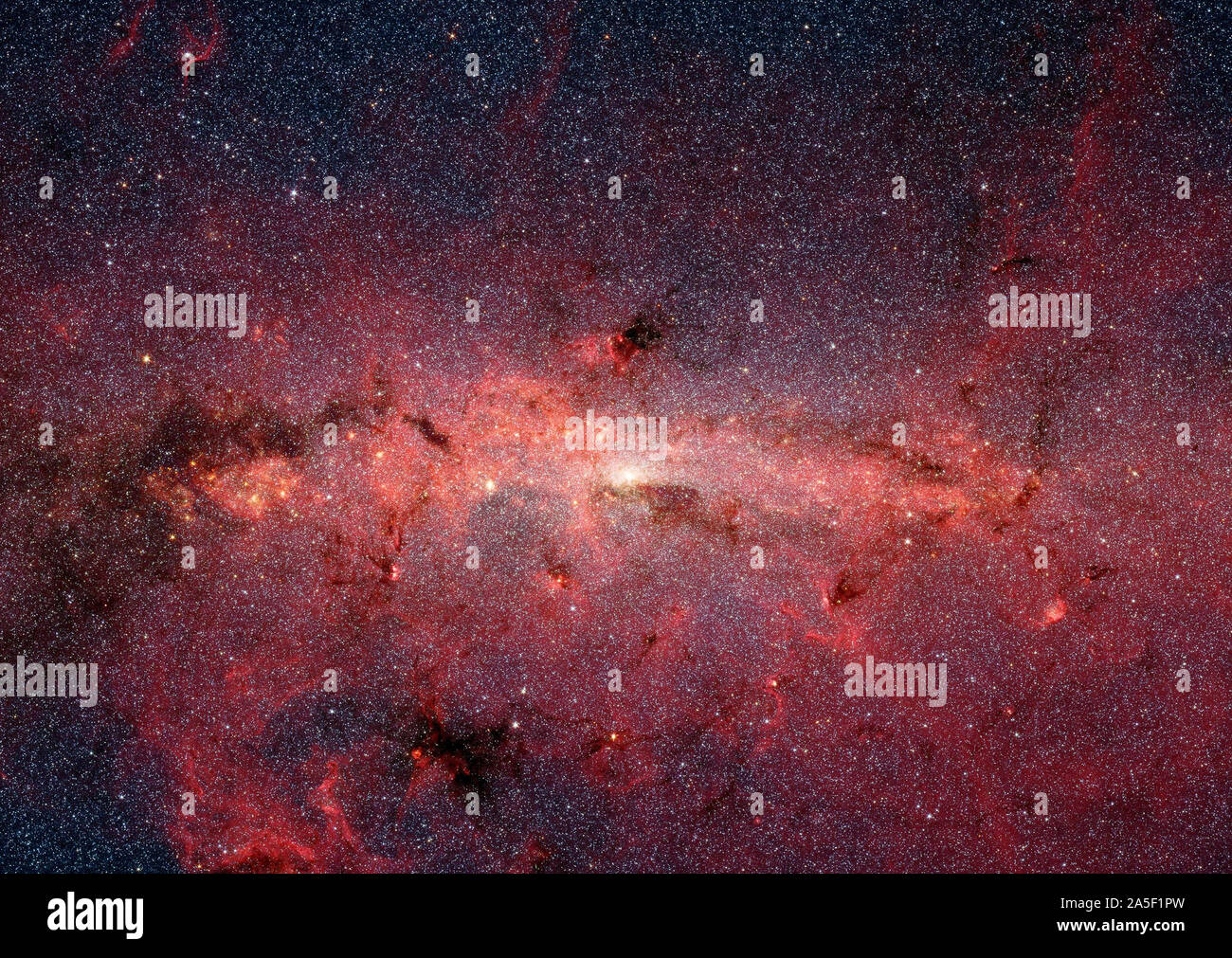 Centre de la Voie Lactée vu de l'infrarouge du télescope spatial Spitzer de caméras. Banque D'Images