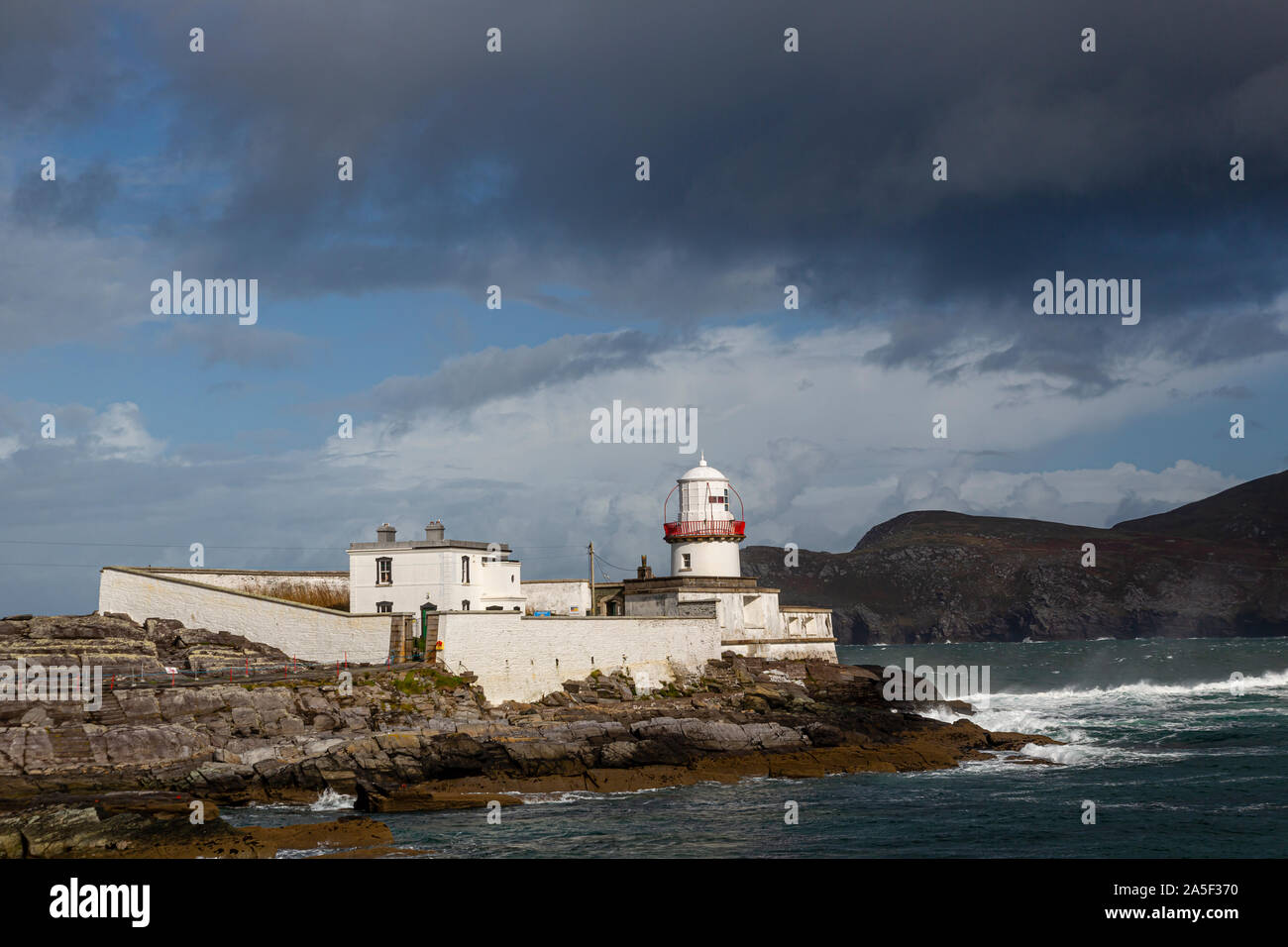 Valentia Island Lighthouse, comté de Kerry, Irlande Banque D'Images