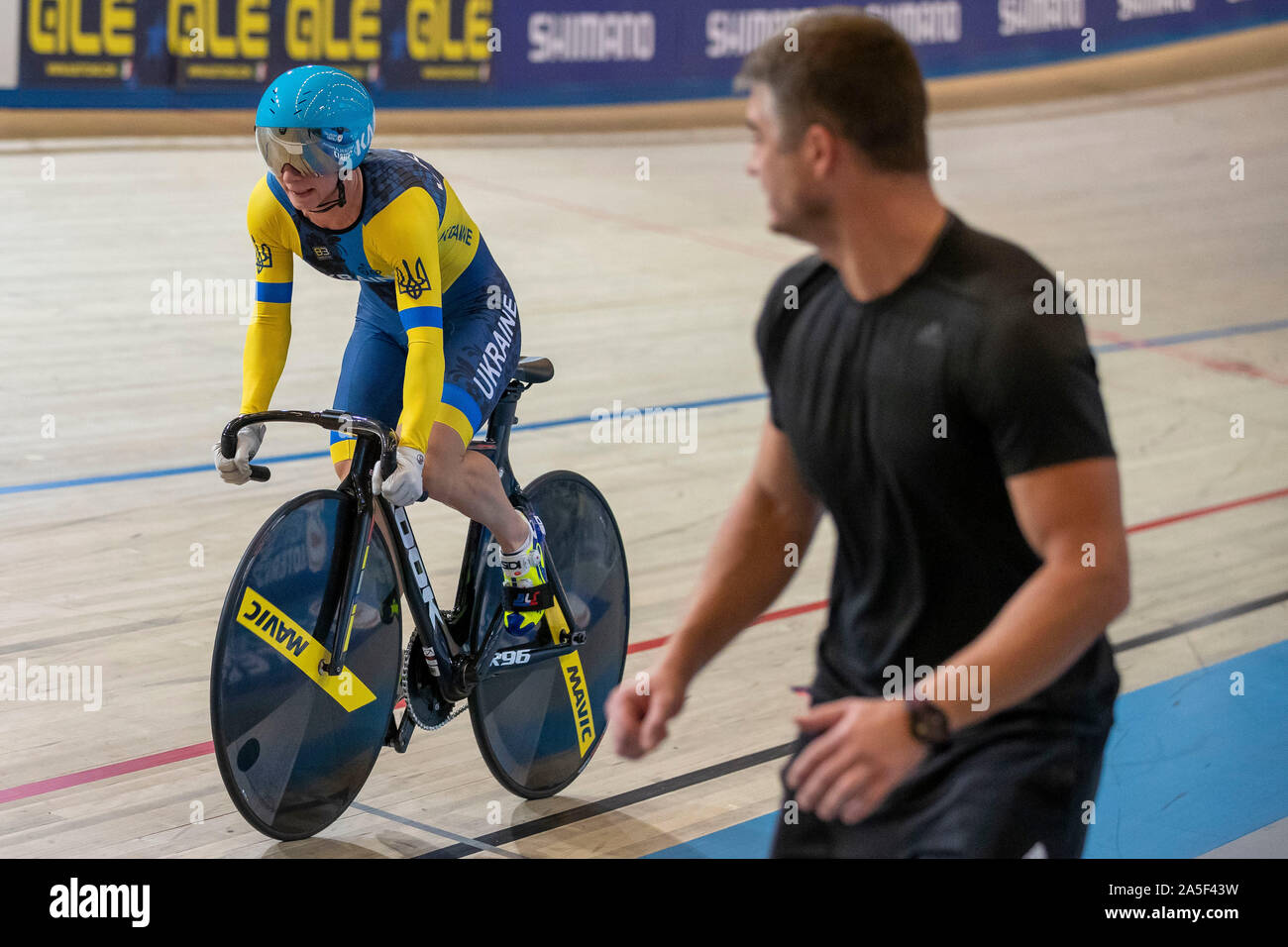 Apeldoorn, Pays-Bas. 20 Oct, 2019. APELDOORN, 20-10-2019, allsports Omnisport, Apeldoorn, Starikova Olena (UKR) au 500 m contre la montre au cours de la du cyclisme sur piste Championnats Européens, Ek Baanwielrennen. Credit : Pro Shots/Alamy Live News Banque D'Images