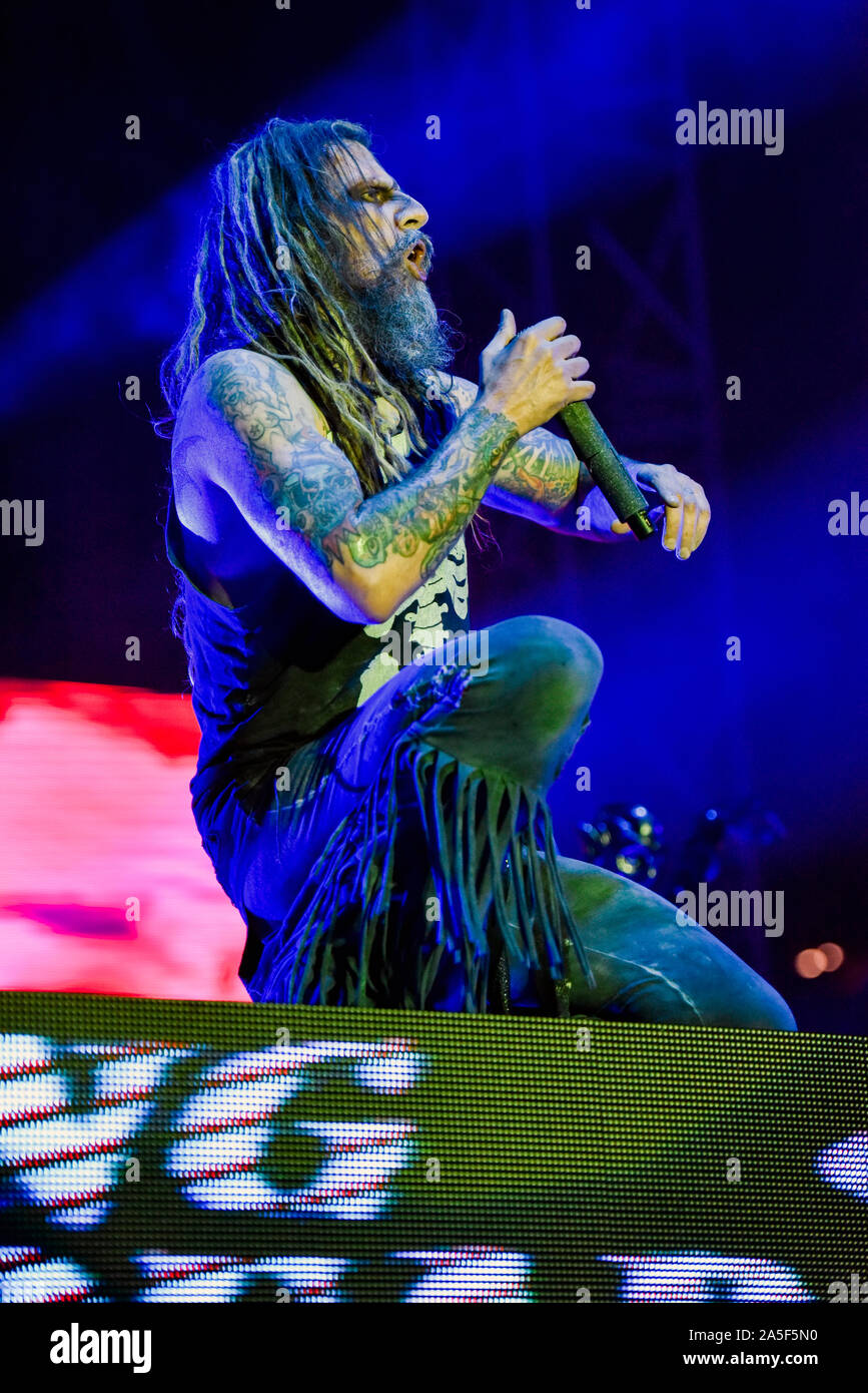 Las Vegas, Nevada, USA. 19 octobre, 2019. Rob Zombie l'exécution en concert à la troisième édition annuelle de Las Stique heavy metal music festival tenu à la Centre-ville de Las Vegas Events Center. Crédit de photo : Ken Howard Crédit Images : Ken Howard/Alamy Live News Banque D'Images