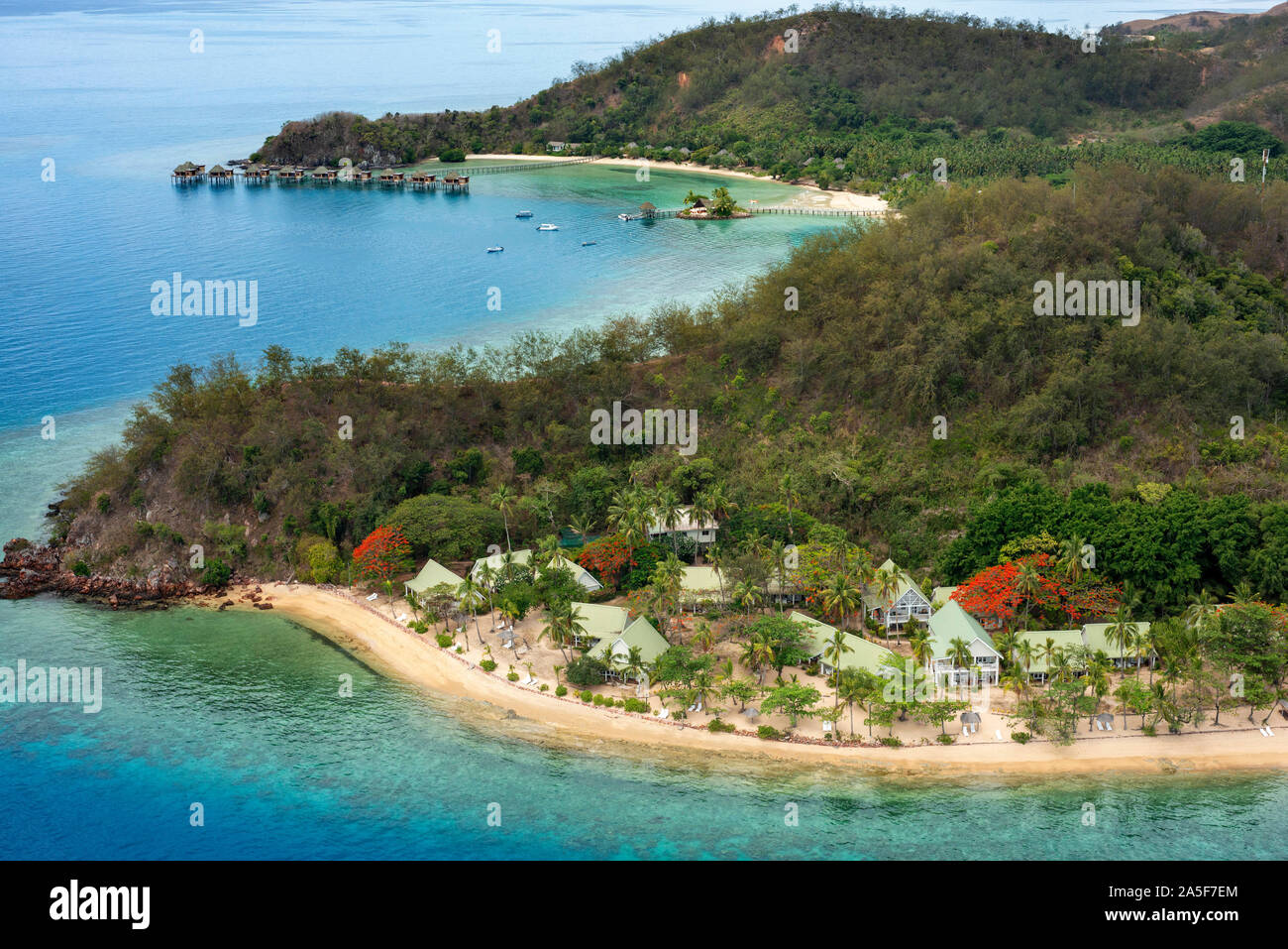 Malolo Island Resort et Likuliku Resort, groupe d'îles Mamanucas Fidji Banque D'Images