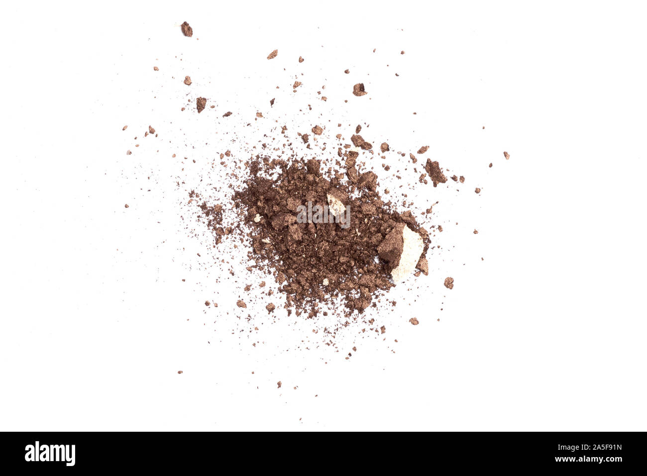 Ombres à paupières marron isolé sur fond blanc. Banque D'Images