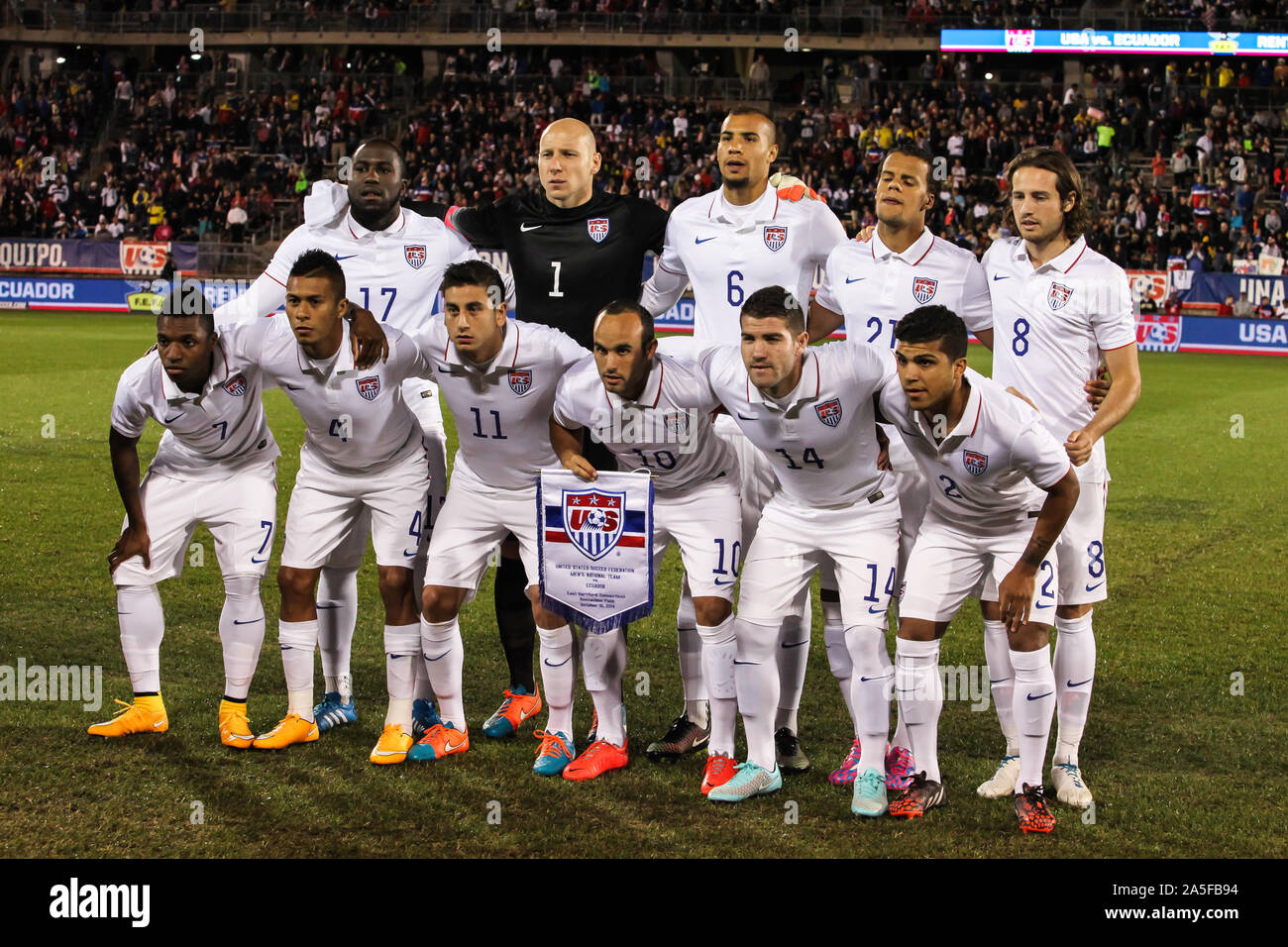 Nous joindre l'équipe nationale masculine de football match amical international avant d'entre-nous l'équipe nationale masculine contre l'Équateur Banque D'Images